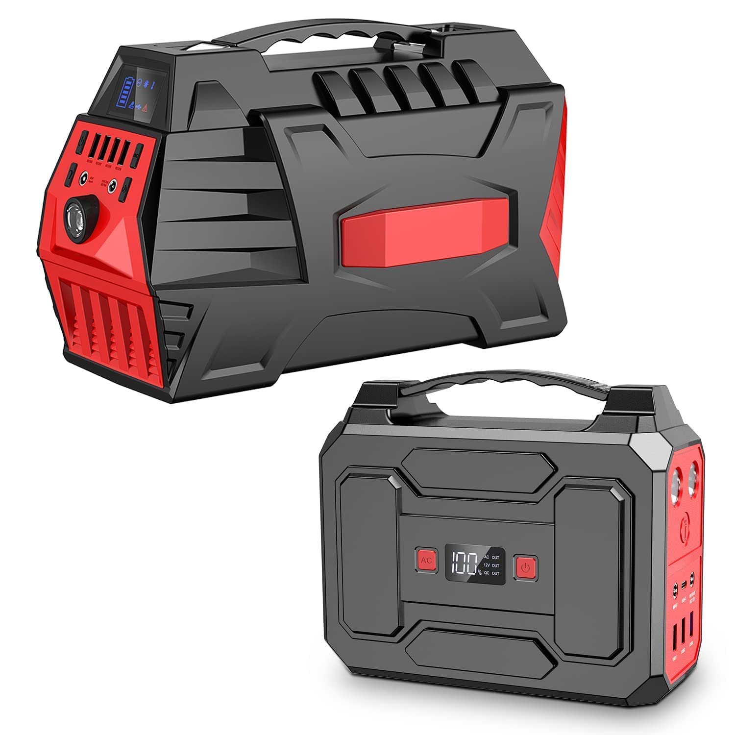 500W Portable Power Station with 100W Solar Panel | 296Wh Solar Generator & 146Wh Power Bank | AC Outlet for Home Emergency, Camping, RV Trips, Outdoor Adventures & Laptop Charging