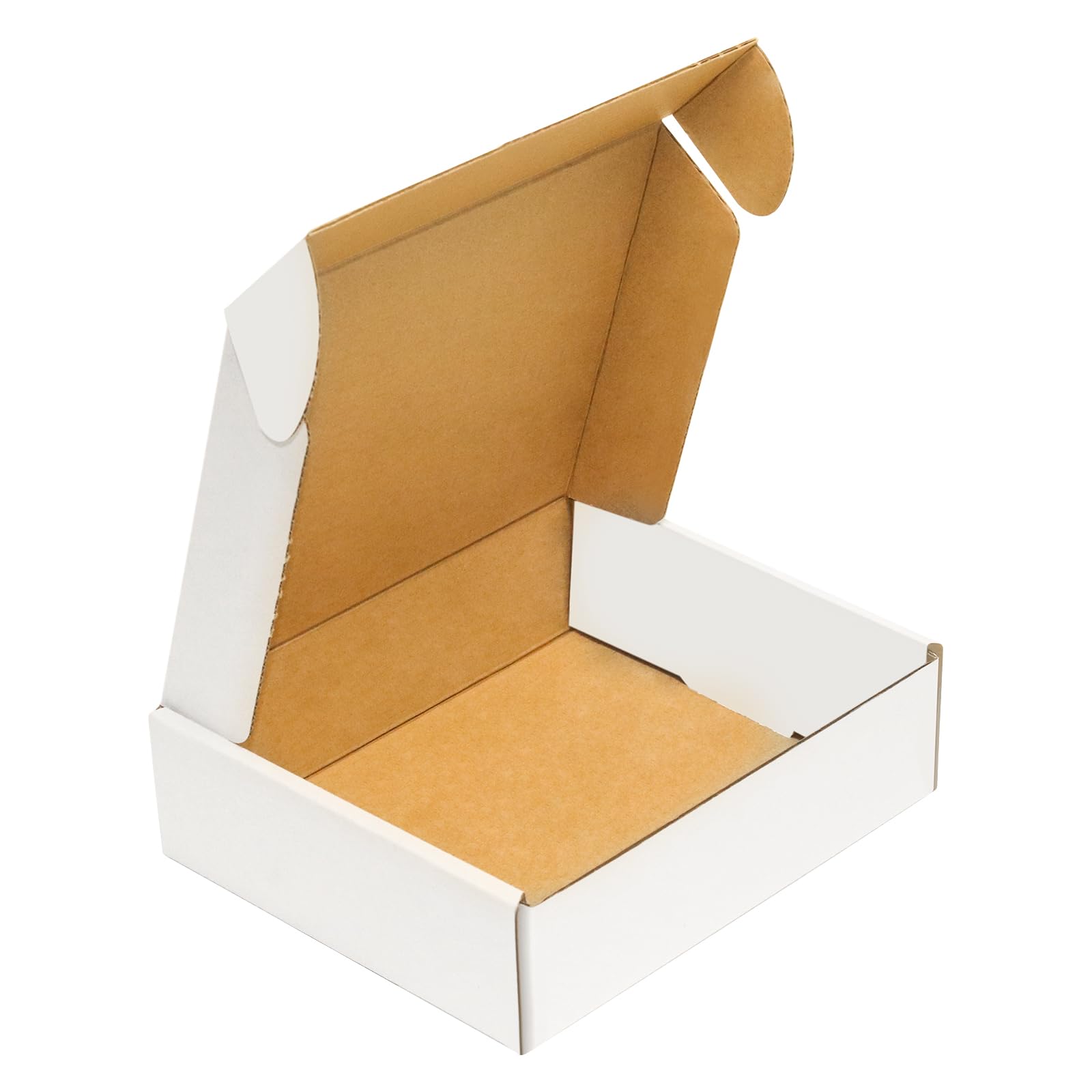 50 Pack Small Corrugated Shipping Boxes 7x6x2 Inches - White Cardboard Mailers for Ecommerce, Jewelry, Cosmetics & Small Item Packaging