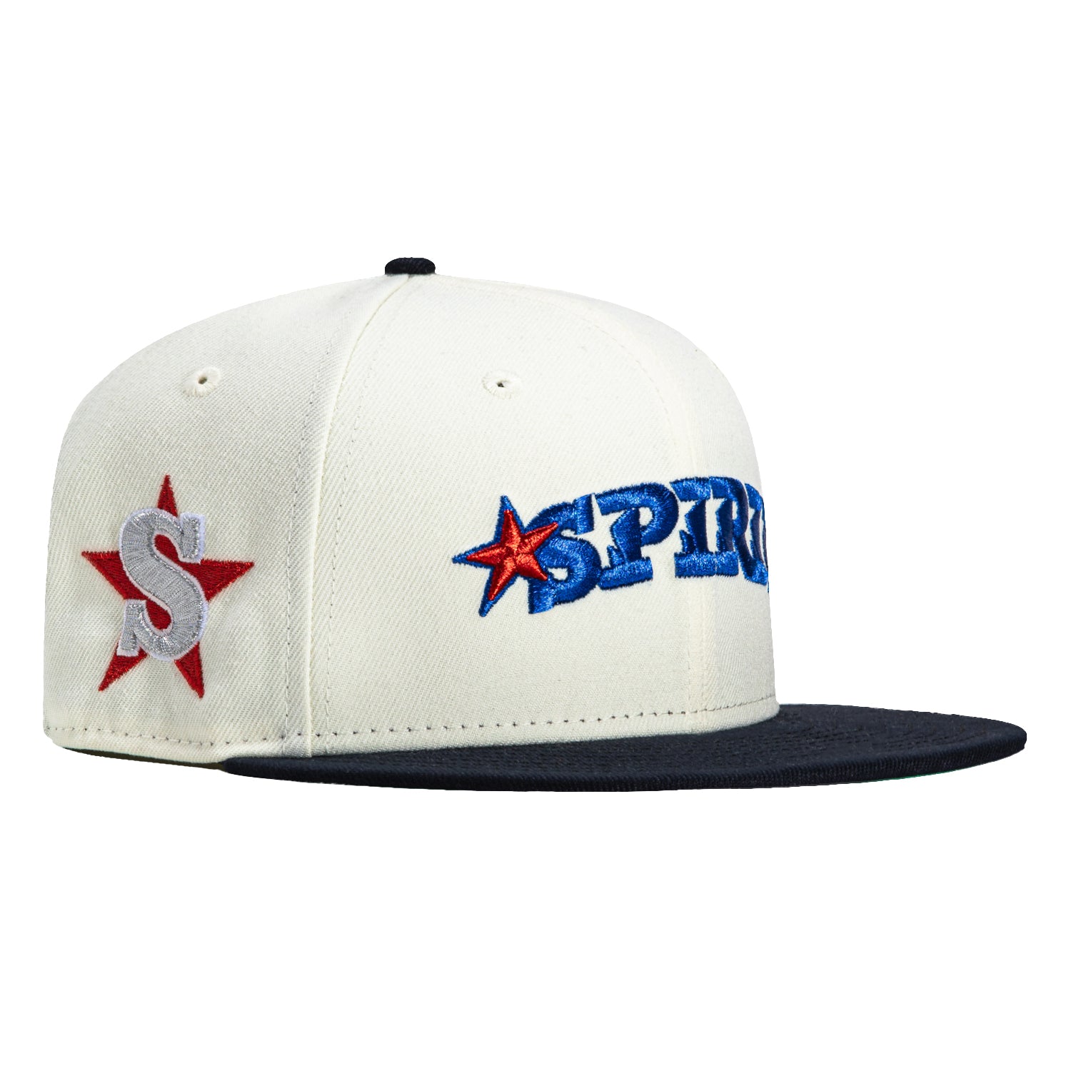 New Era 59Fifty MLB San Bernardino Spirit Snapback Hat - White & Navy Baseball Cap with Embroidered Logo Patch - Perfect for Sports Fans, Casual Wear & Street Fashion