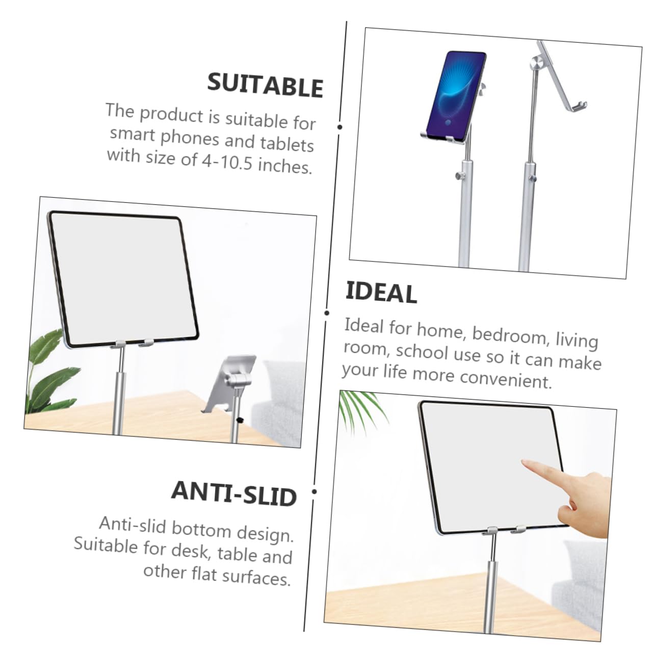 Universal Sturdy Phone Stand - Adjustable Desktop Smartphone Holder for iPhone, Samsung & More | Perfect for Home, Office & Video Calls