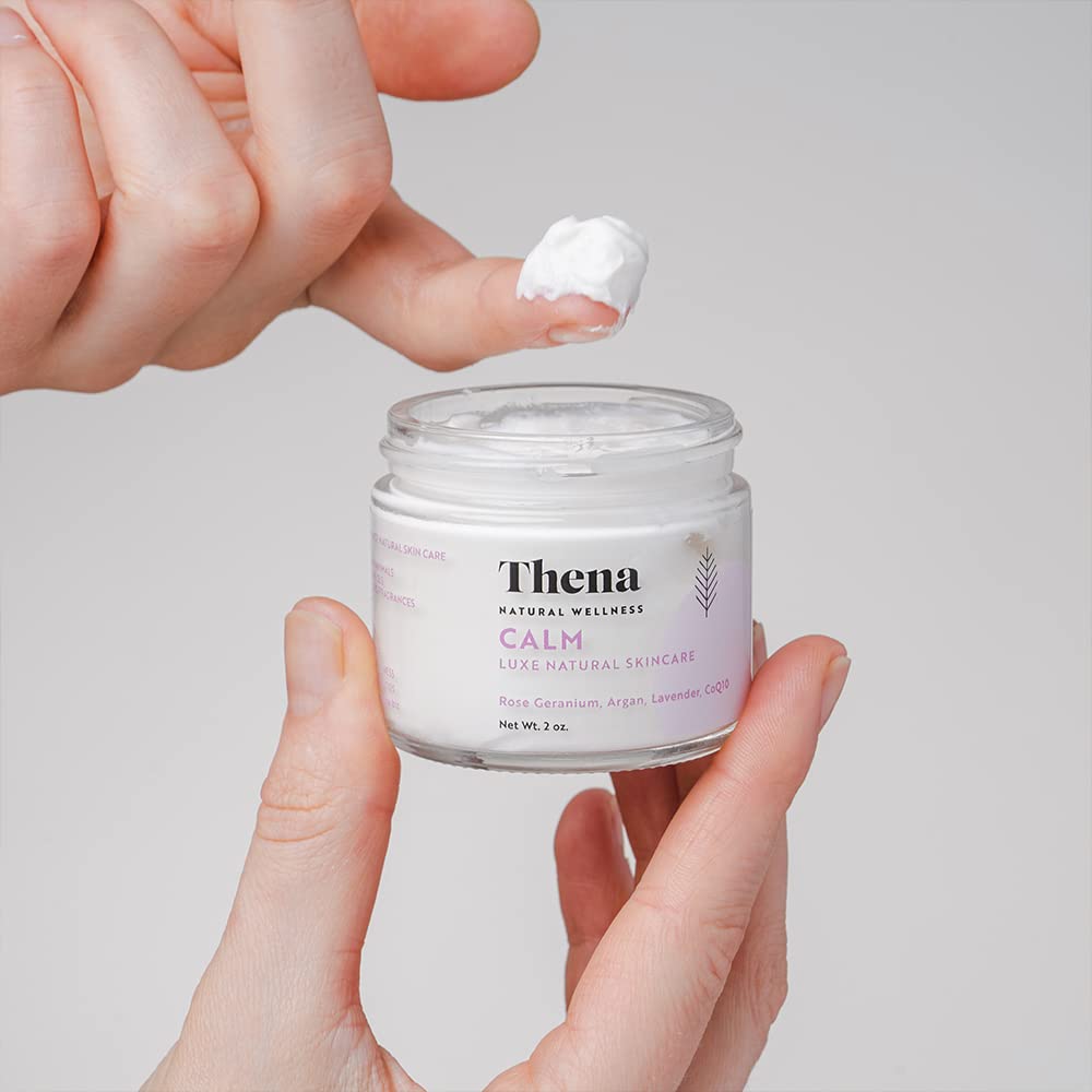 Thena CALM Face Moisturizer & Restorative Cream - Travel Size for Dry, Sensitive Skin | Perfect for On-The-Go Hydration & Overnight Repair