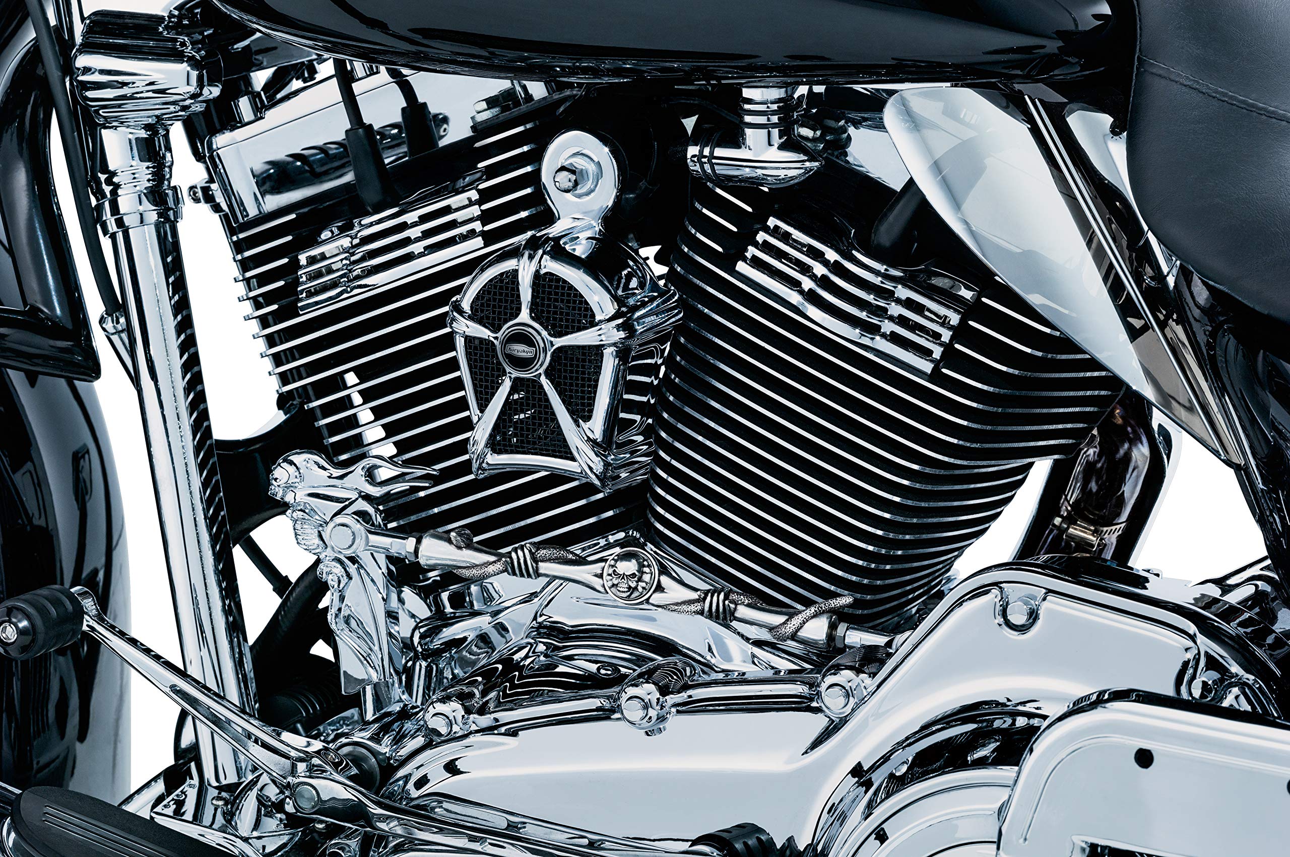 Kuryakyn 7260 Chrome Slotted Head Bolt Covers for Harley-Davidson Motorcycles (1999-2016) - 1 Pair - Motorcycle Accessory Upgrade for Customization & Style Enhancement - Perfect for Bike Shows, Rides & Personalization