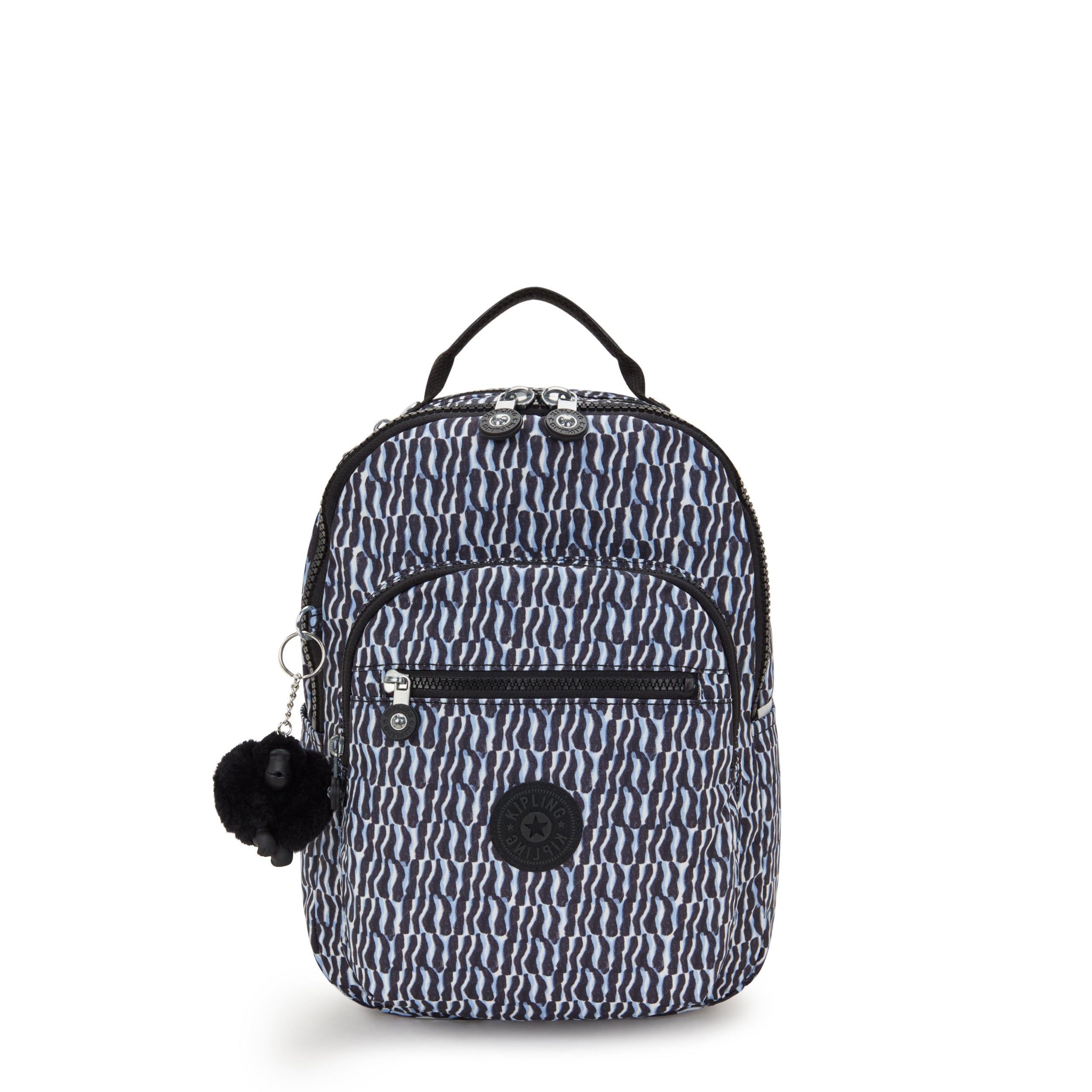 Kipling Seoul Small Printed Tablet Backpack - Lightweight Laptop Bag for Women & Men, Water-Resistant Travel Backpack for Work, School & Commuting - Holiday Waves Design