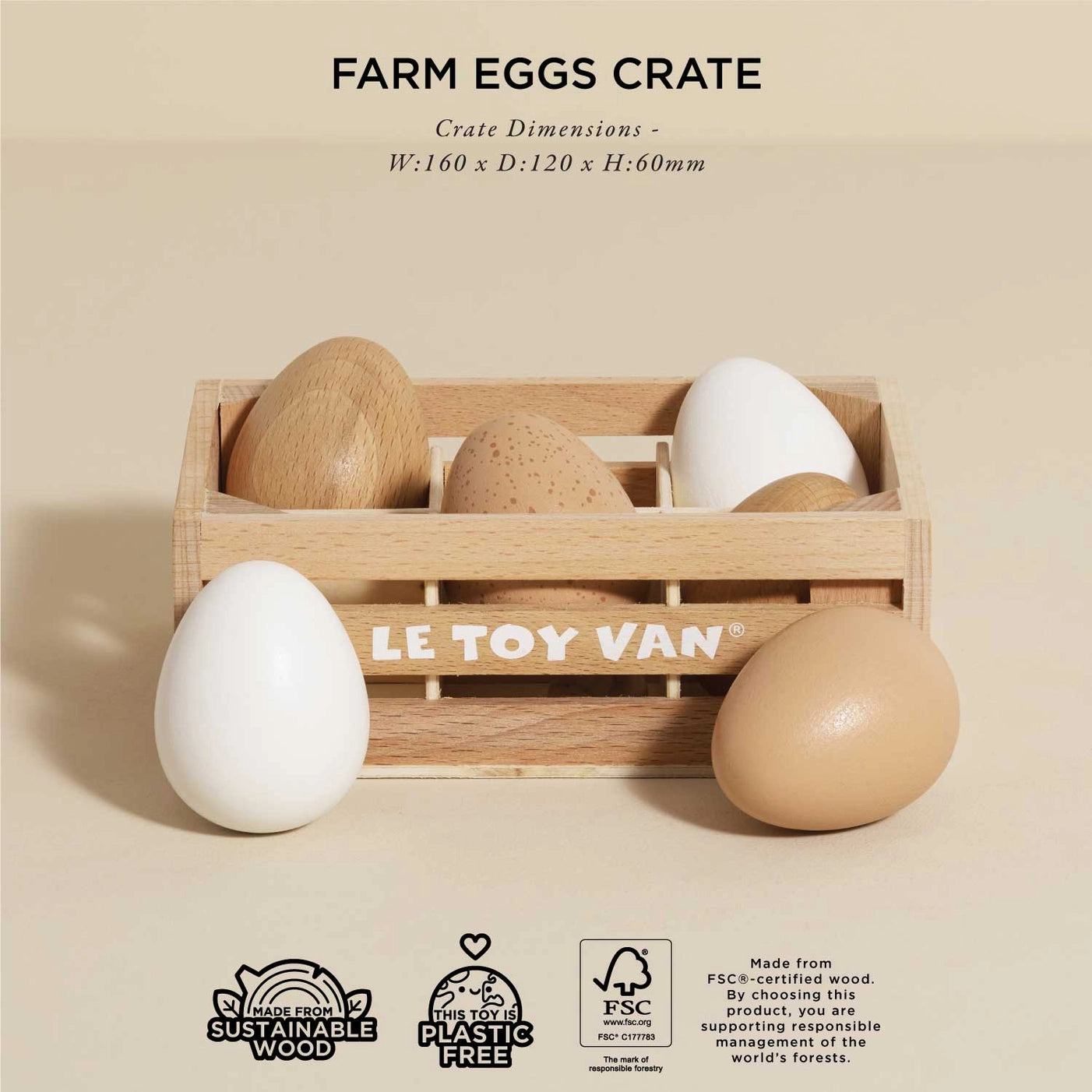 Fresh Farm Eggs in Wooden Crate - Organic Free-Range Chicken Eggs for Baking, Cooking & Breakfast - Rustic Farmhouse Decor for Kitchen & Dining Room