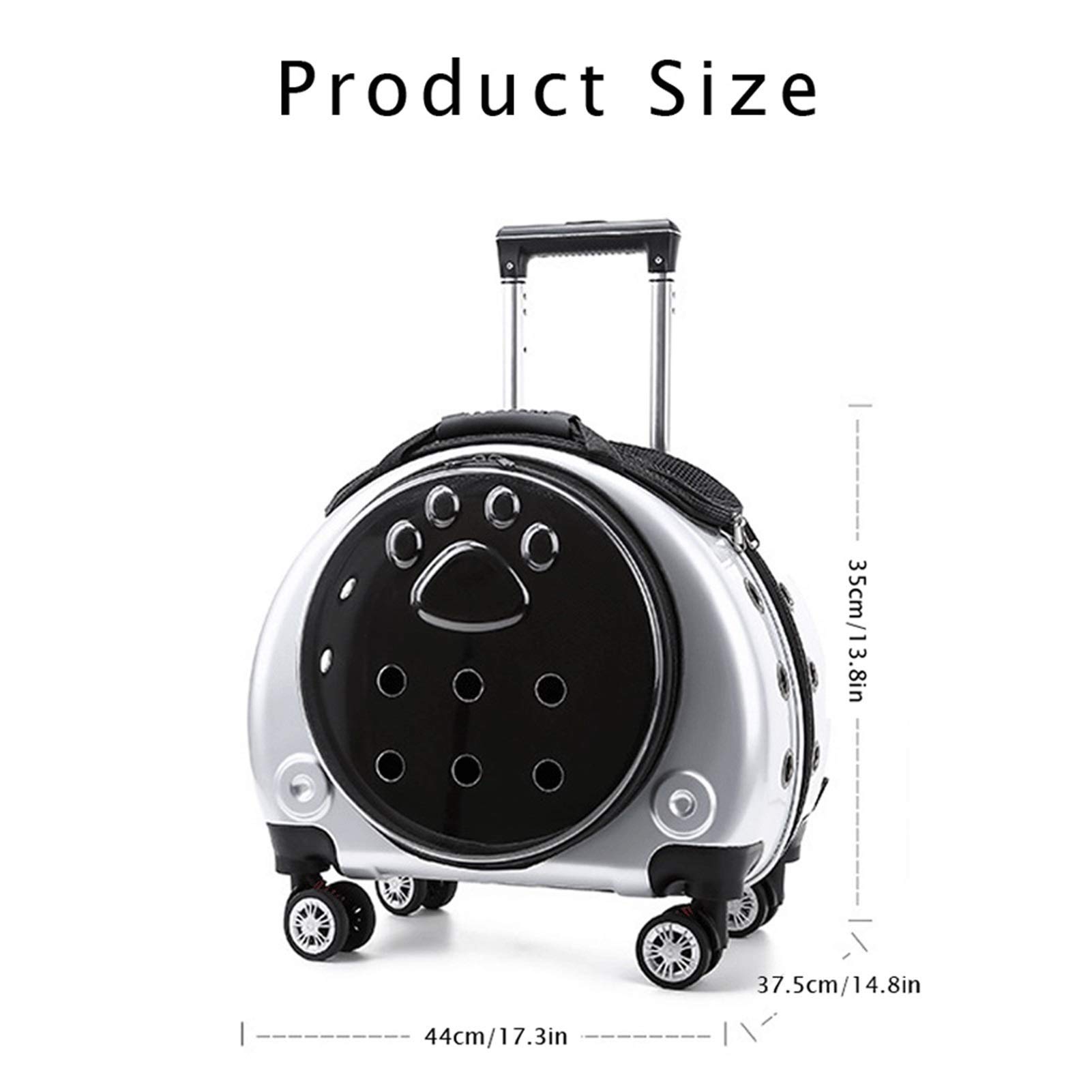 Premium Cat & Dog Carrier Backpack with 360° Wheels - Elegant Pet Rolling Travel Bag for Small Dogs & Cats | Durable Stroller with Ventilation & Smooth Mobility | Perfect for Air Travel, Vet Visits & Outdoor Adventures (Pink)