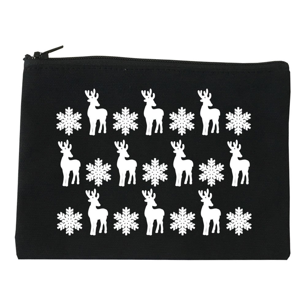 Christmas Reindeer Snowflake Red Makeup Bag - Holiday Cosmetic Pouch for Travel, Gift & Party Essentials | Perfect for Festive Season, Stocking Stuffers & Beauty Storage