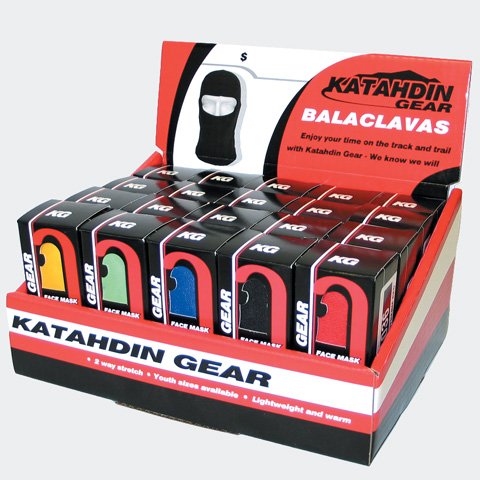 20 Pack Clear Plastic Display Case for Katahdin Gear Face Masks - Protective Storage Box for Retail, Travel & Organization (Filled)
