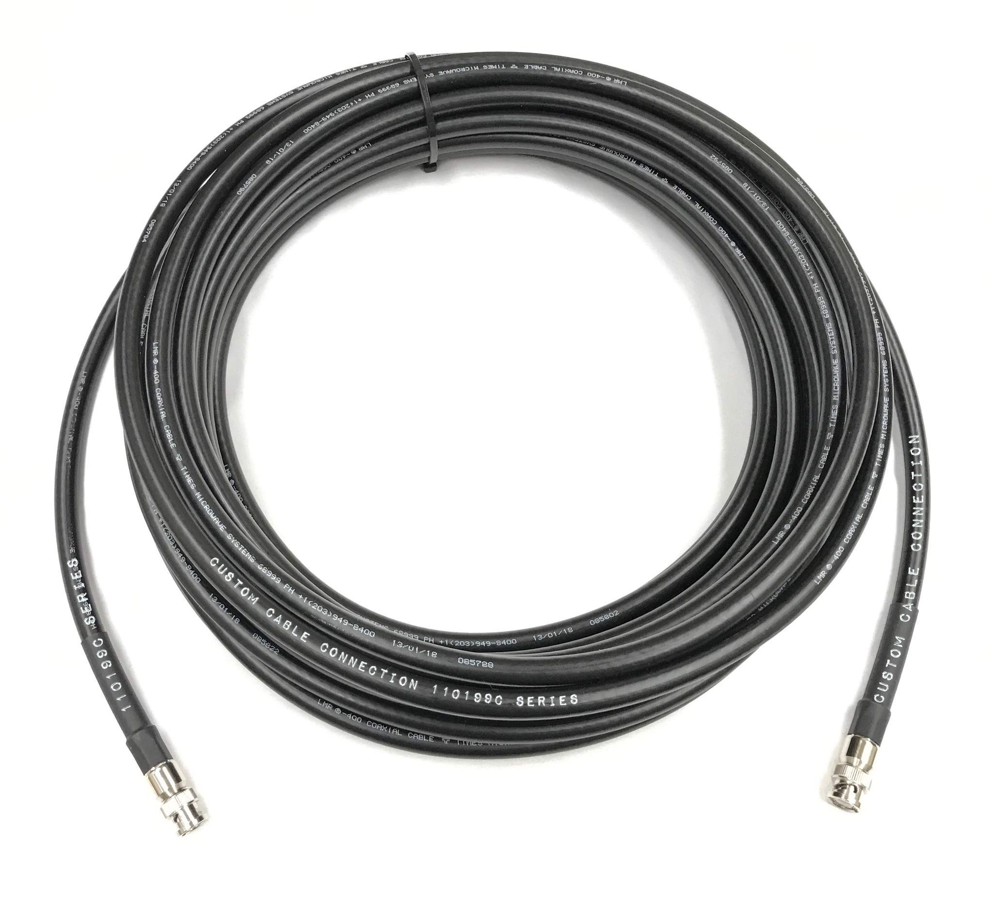 150ft BNC Male to BNC Male LMR400 Low Loss 50 Ohm Coaxial Cable - High Performance Antenna Wire for Ham Radio, CB Radio, WiFi, WLAN & RF Applications - Perfect for Long-Distance Signal Transmission & Outdoor Antenna Setup
