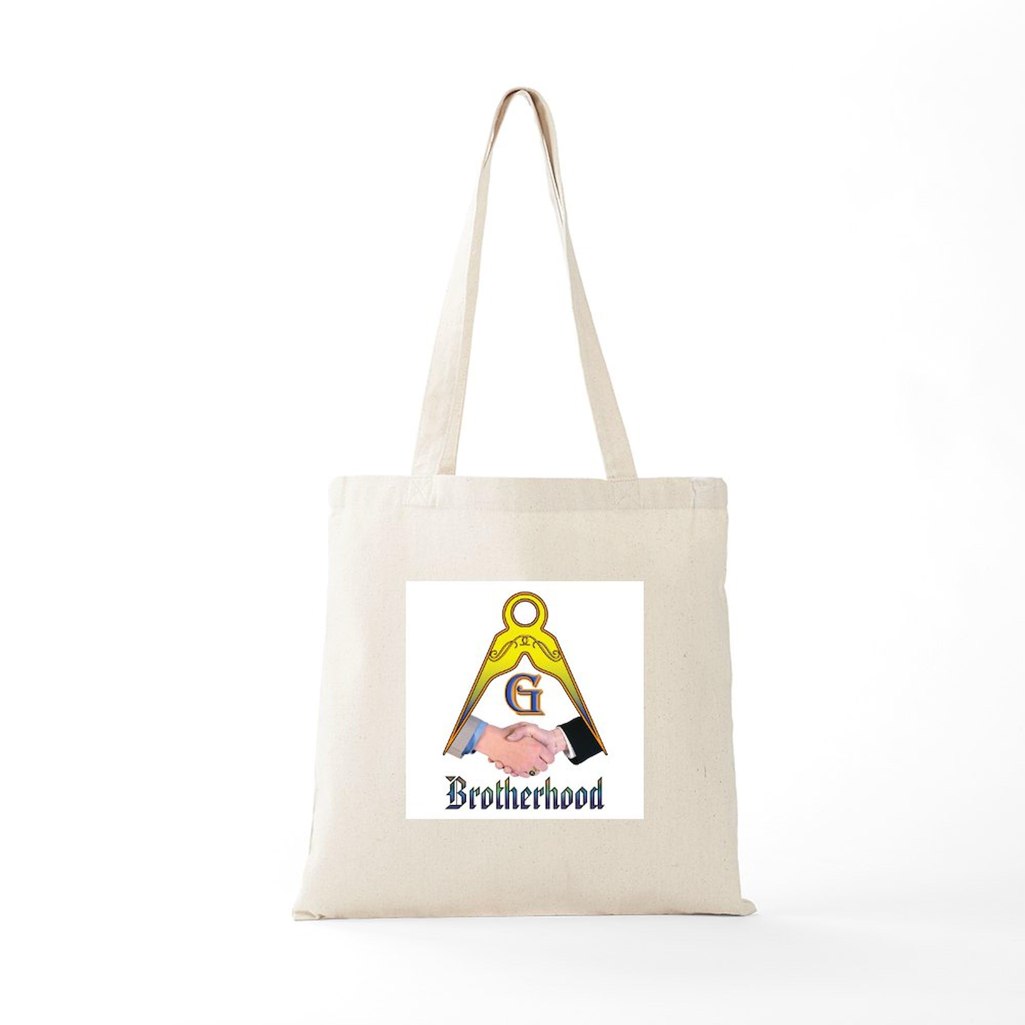 Masonic Brotherhood Tote Bag - Natural Canvas Reusable Shopping Bag for Men & Women - Eco-Friendly Grocery Tote for Daily Use, Travel & Shopping
