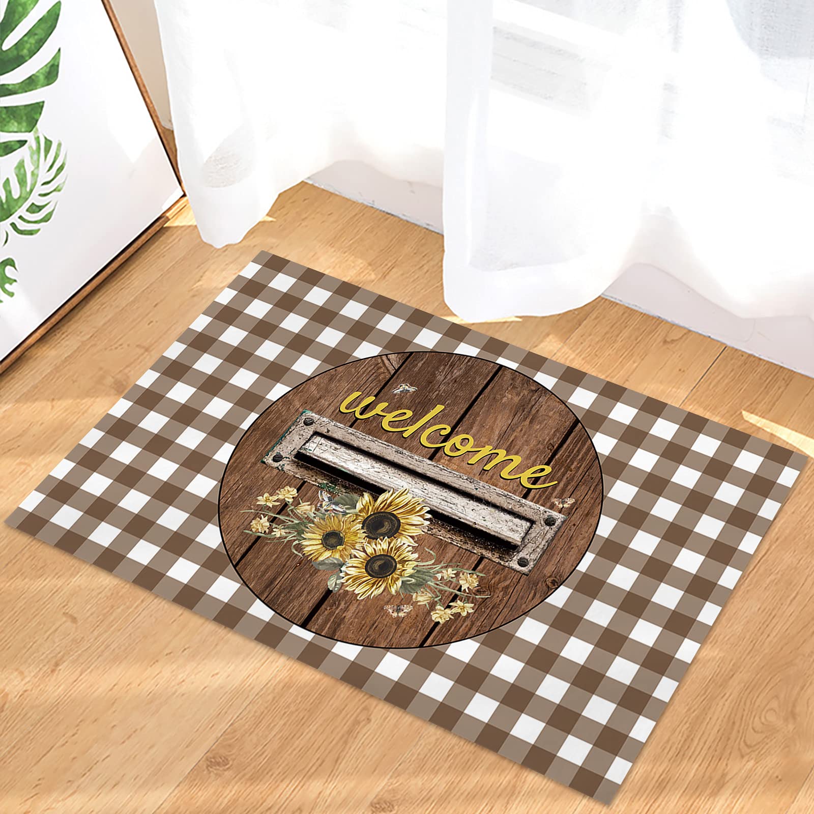Farmhouse Welcome Mat - Non-Slip 18x30 Outdoor Doormat for Entryway & Home Decor