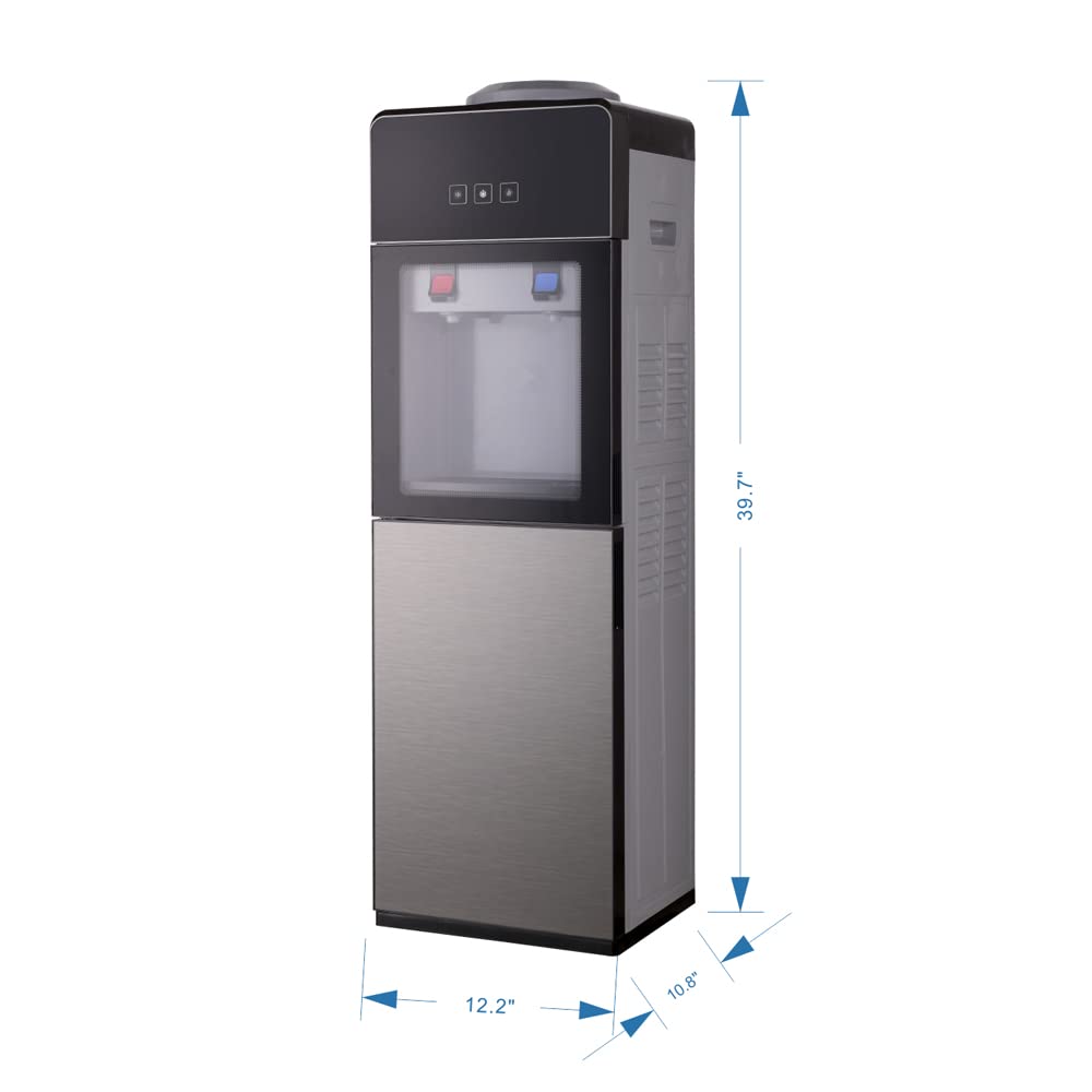 Top Loading Water Cooler Dispenser with Hot & Cold Water - 3/5 Gallon Bottle Capacity, Compressor Cooling System for Home, Kitchen, Office & Dorm | Electronic Cooling | Perfect for Hydration, Parties & Workspaces