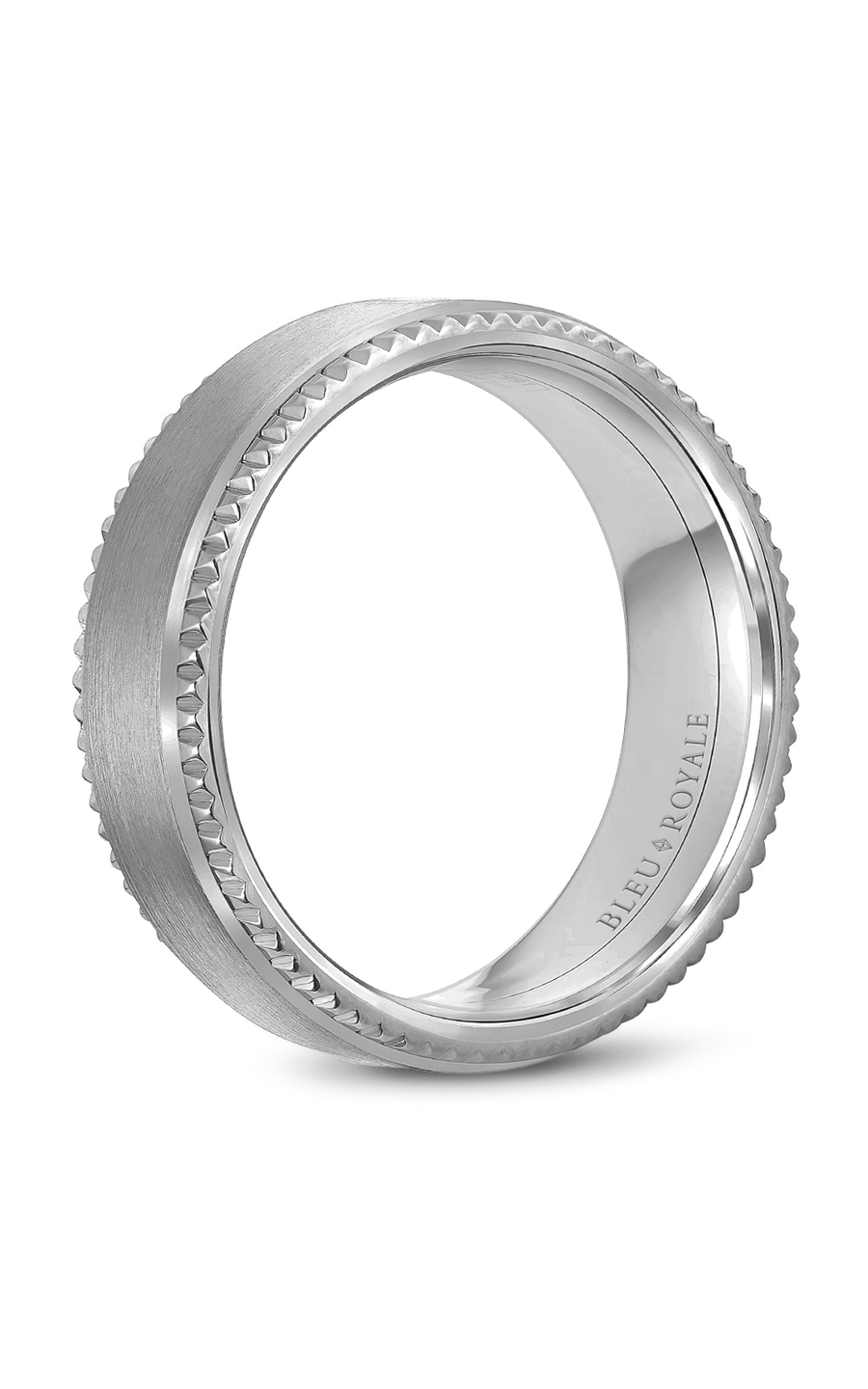 Bleu Royale Men's Wedding Band RYL 028W6 - 14K White Gold Classic Ring for Groom, Engagement & Anniversary Gifts - Perfect for Weddings, Proposals & Special Occasions