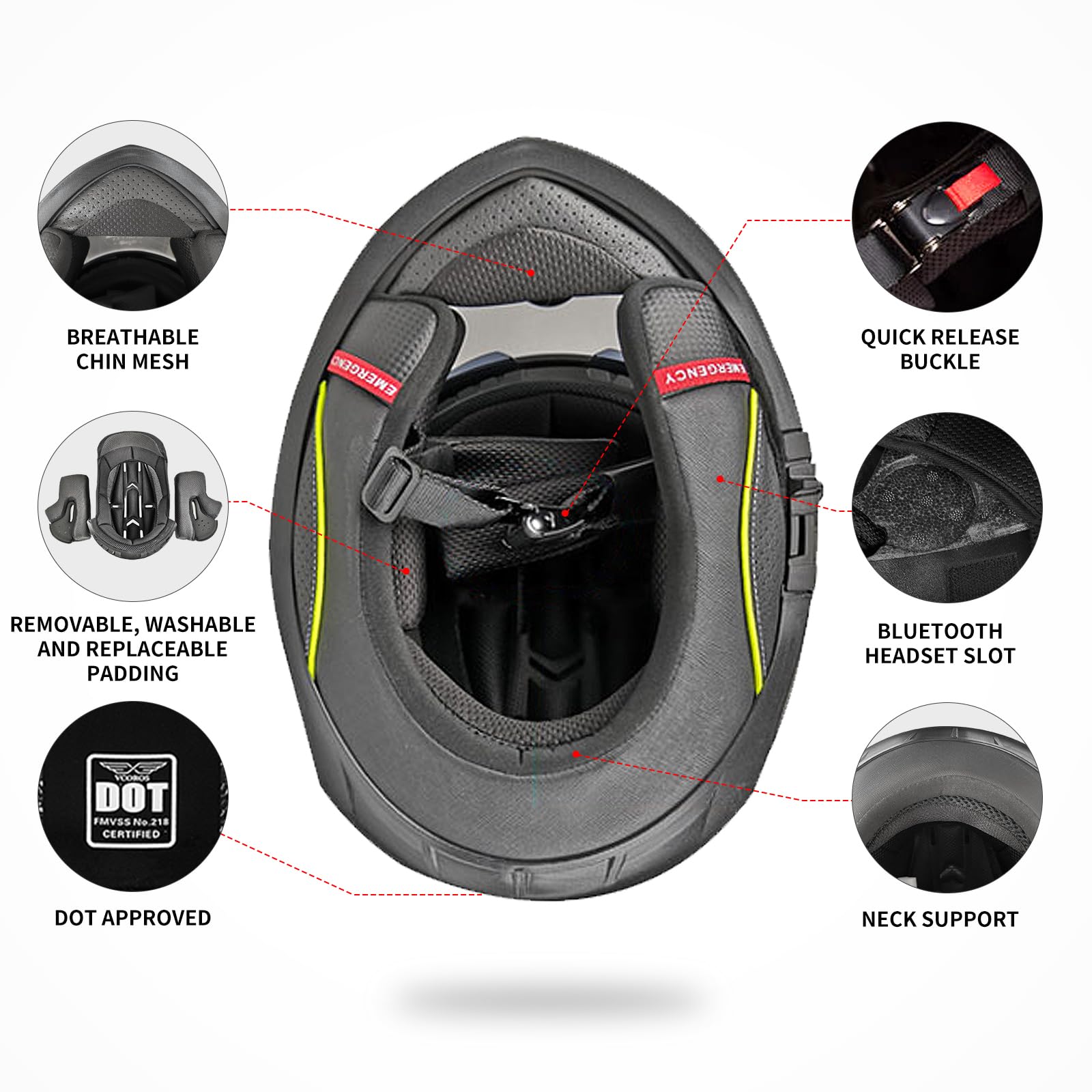 VCOROS DOT Approved Carbon Fiber Full Face Motorcycle Helmet FA-602 with Dual Visor - Mountain Racing & Street Bike ATV Helmet for Men & Women (Hexagon Carbon Fiber Graphic, XXL) - Perfect for Highway Cruising, Off-Road Adventures and Urban Commuting