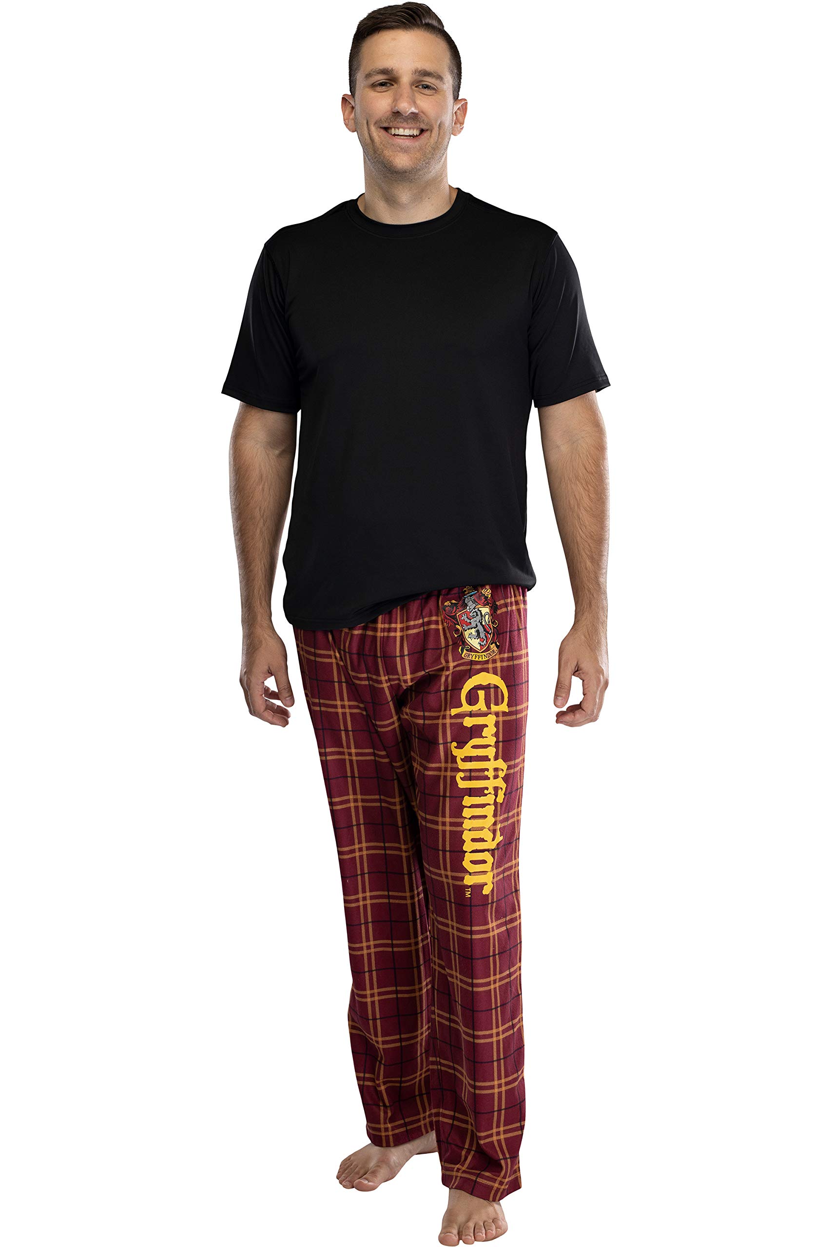 Harry Potter House Crest Plaid Pajama Pants for Adults - Gryffindor, Ravenclaw, Slytherin & Hufflepuff Styles | Cozy Sleepwear & Lounge Pants for Movie Nights & Potterhead Gifts