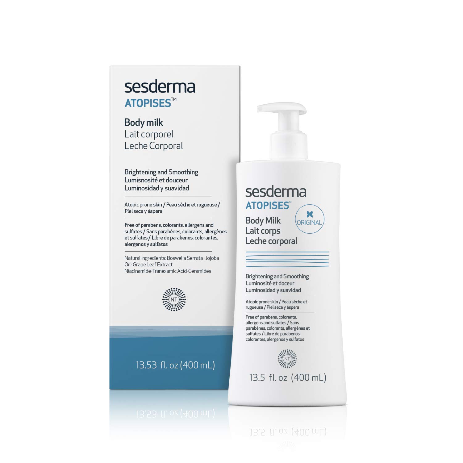 Sesderma ATOPISES Body Milk 13.53 fl oz - Brightening & Hydrating Lotion for Dry & Sensitive Skin | Dermatologist Recommended | Eczema & Psoriasis Relief | Perfect for Daily Moisturizing & Nighttime Skin Repair