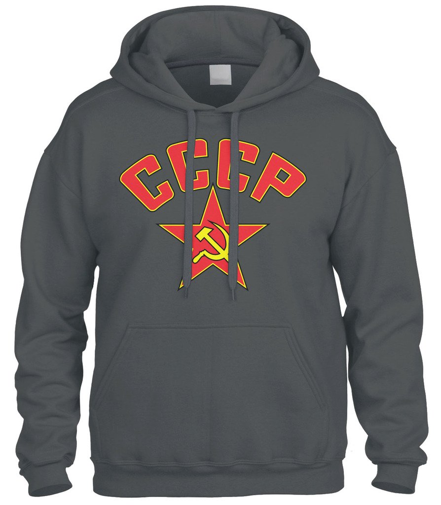 Cybertela CCCP Red Star Hoodie - Vintage Soviet Union Sweatshirt for Men & Women | Retro Cold War Fashion, Streetwear, Cosplay