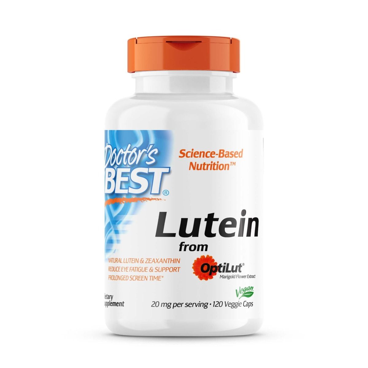 Doctor's Best Lutein from OptiLut 10mg - 120 Vegetarian Capsules for Eye Health & Vision Support - Perfect for Computer Users & Night Driving