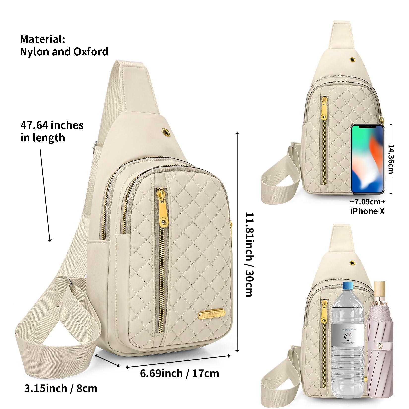Stylish Unisex Crossbody Sling Bag for Women & Men - Lightweight Casual Shoulder Backpack for Travel, Hiking, and Everyday Use