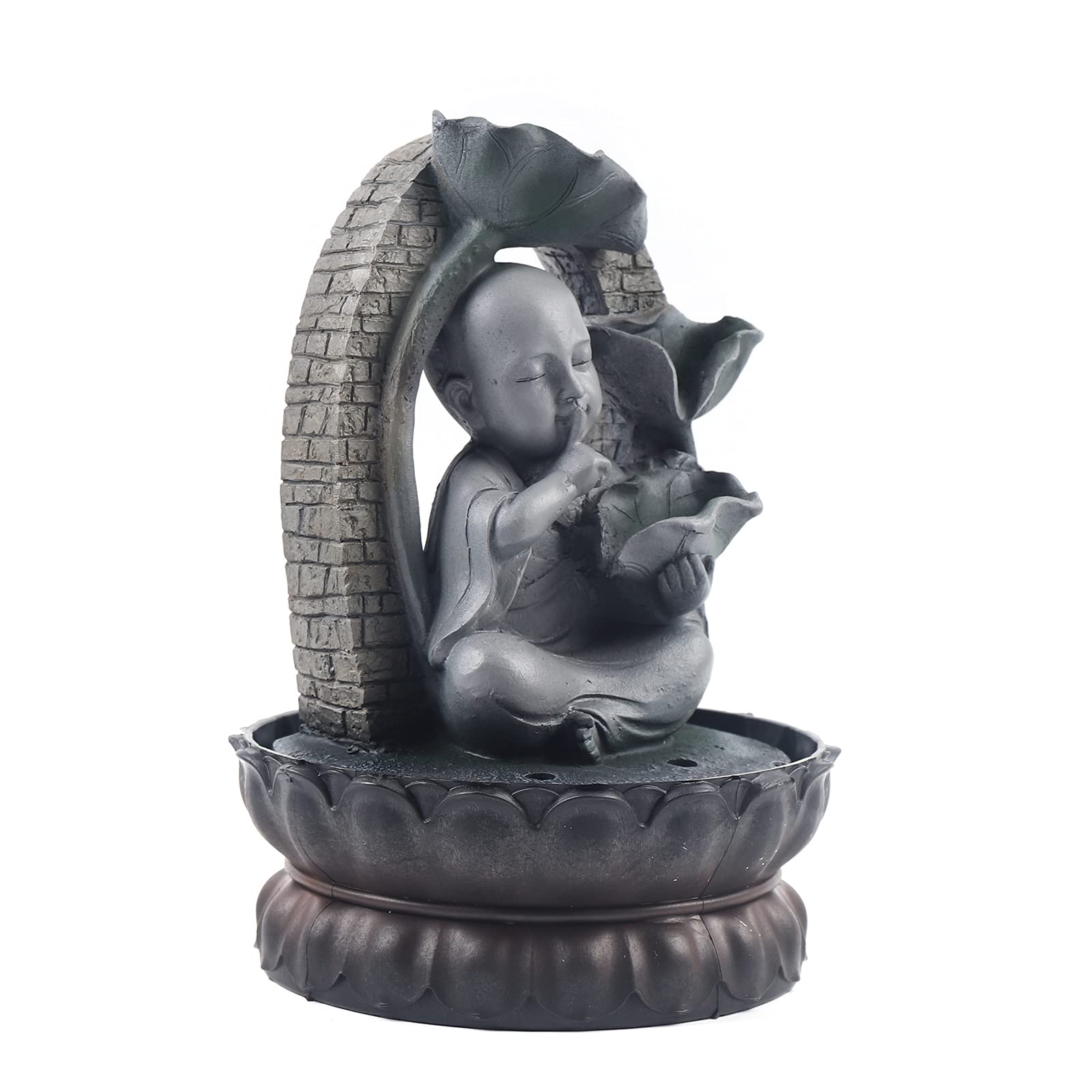 Simple Buddha Decor Waterscape Feng Shui Ornament - Zen Meditation Home & Office Decor, Perfect for Desk, Living Room, Bedroom - Relaxing Indoor Water Fountain for Stress Relief & Positive Energy