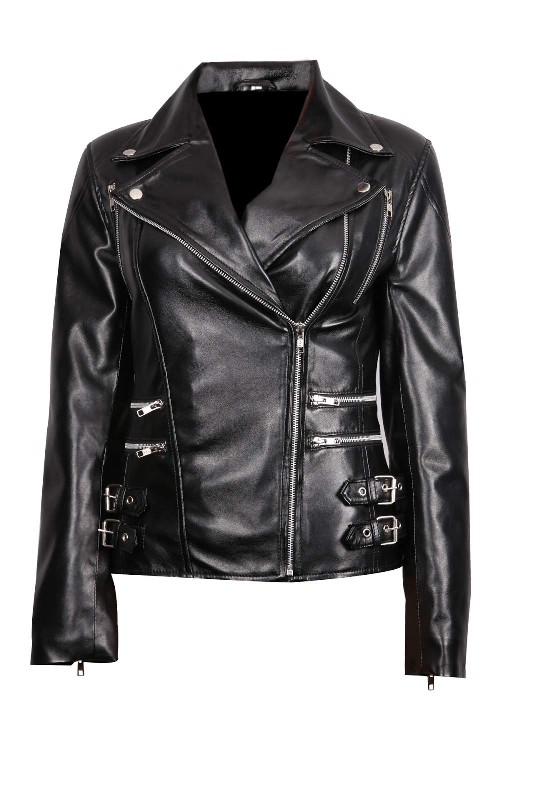 UZ Global Rosa Black Women's Faux Biker Leather Jacket - Stylish Synthetic Leather Jacket for Women - Perfect for Motorcycle Riding, Night Out, and Fashion Statement