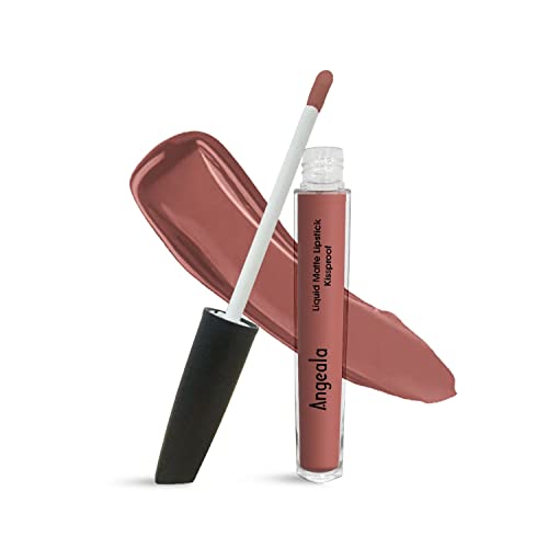 Angeala Long-Lasting Waterproof Matte Liquid Lipstick - 721 Espresso Nude Brown Shade (4ml) | Transfer-Proof, All-Day Wear for Parties, Dates & Special Occasions