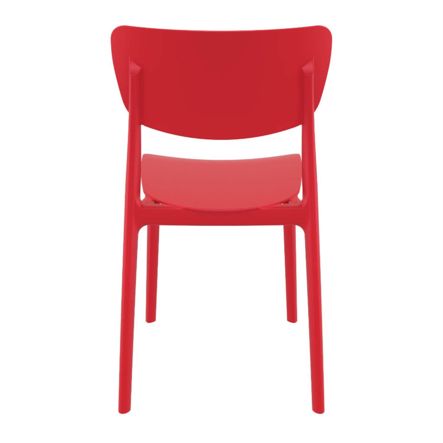 Monna Outdoor Dining Chairs Set of 2 - Weather-Resistant Red Patio Furniture for Garden, Deck, Poolside & Backyard (ISP127-RED)