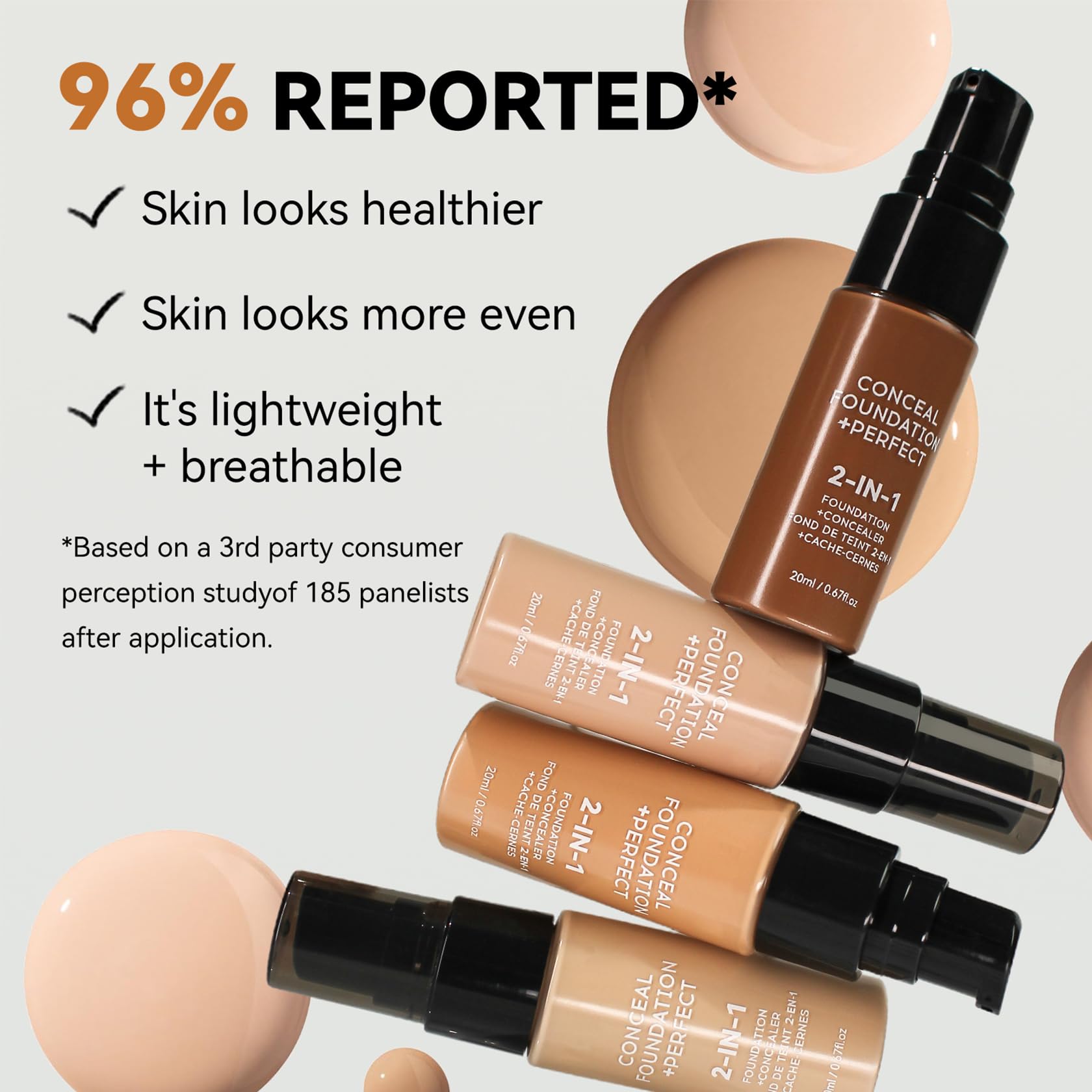 Full Coverage Concealer & Liquid Foundation for Mature Skin - Oil Control, Matte Finish, Waterproof Makeup (Shade 02 Natural) | Perfect for Daily Wear, Special Occasions & Professional Makeup Looks