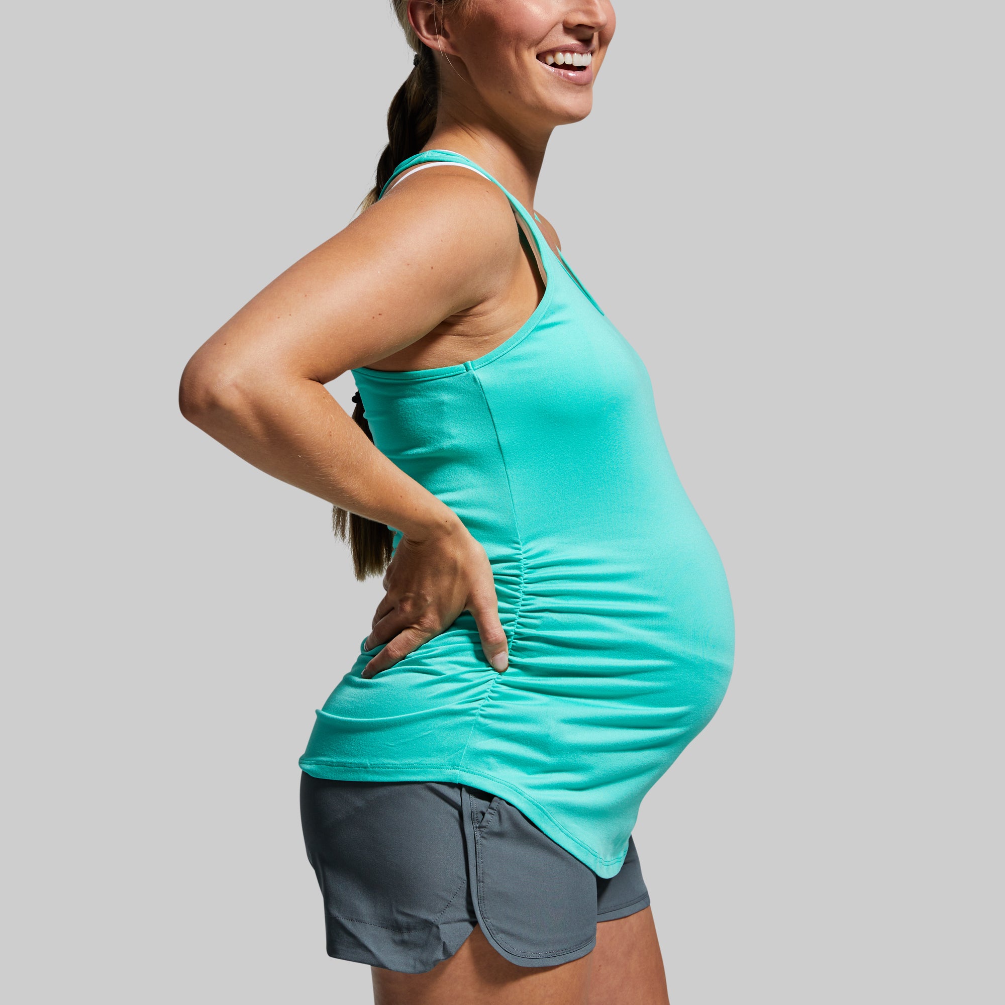 Comfortable Maternity Staple Tank Top - Soft Teal for Pregnancy & Nursing - Perfect for Everyday Wear, Lounging & Maternity Photos