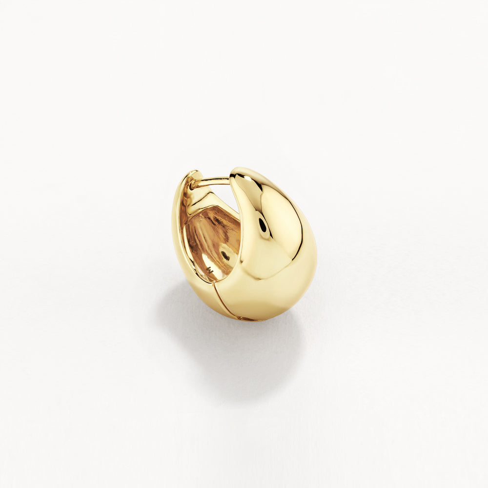 Gold Curve Dome Huggies Earrings - Elegant Hoop Earrings for Women, Perfect for Parties, Weddings & Everyday Wear