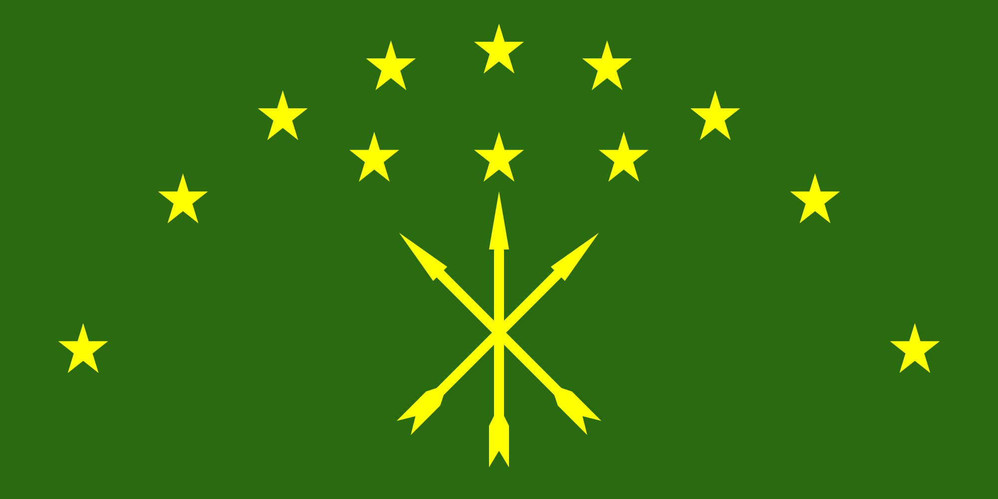 XXL Adygea Landscape Flag - 130x260cm (50x100inch) - 3.375m² (36sqft) - 100% Made in Germany - Durable Outdoor Flag for Parades, Sporting Events & National Celebrations