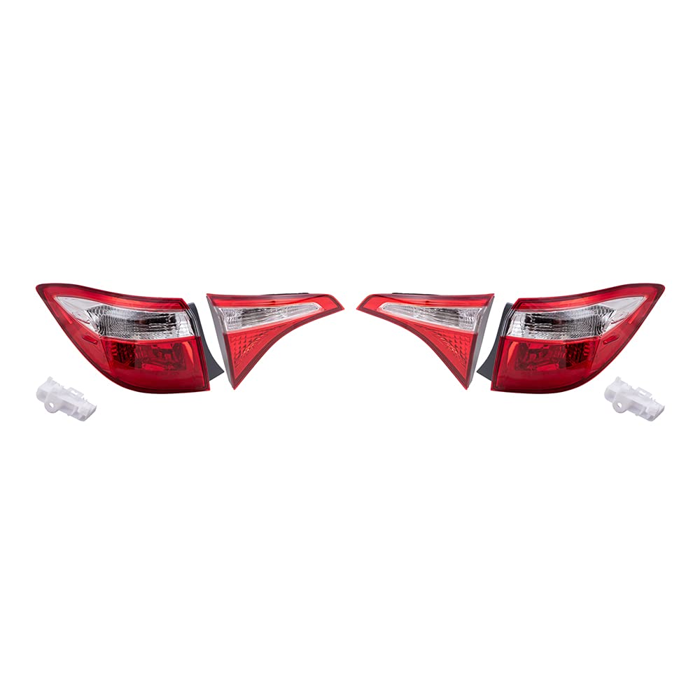 2014-2016 Toyota Corolla Tail Lights Set - Driver & Passenger Side Replacement LED Lights (Quarter & Lid Mounted, 4-Piece) | Enhanced Night Visibility & Safety for Daily Commute & Road Trips