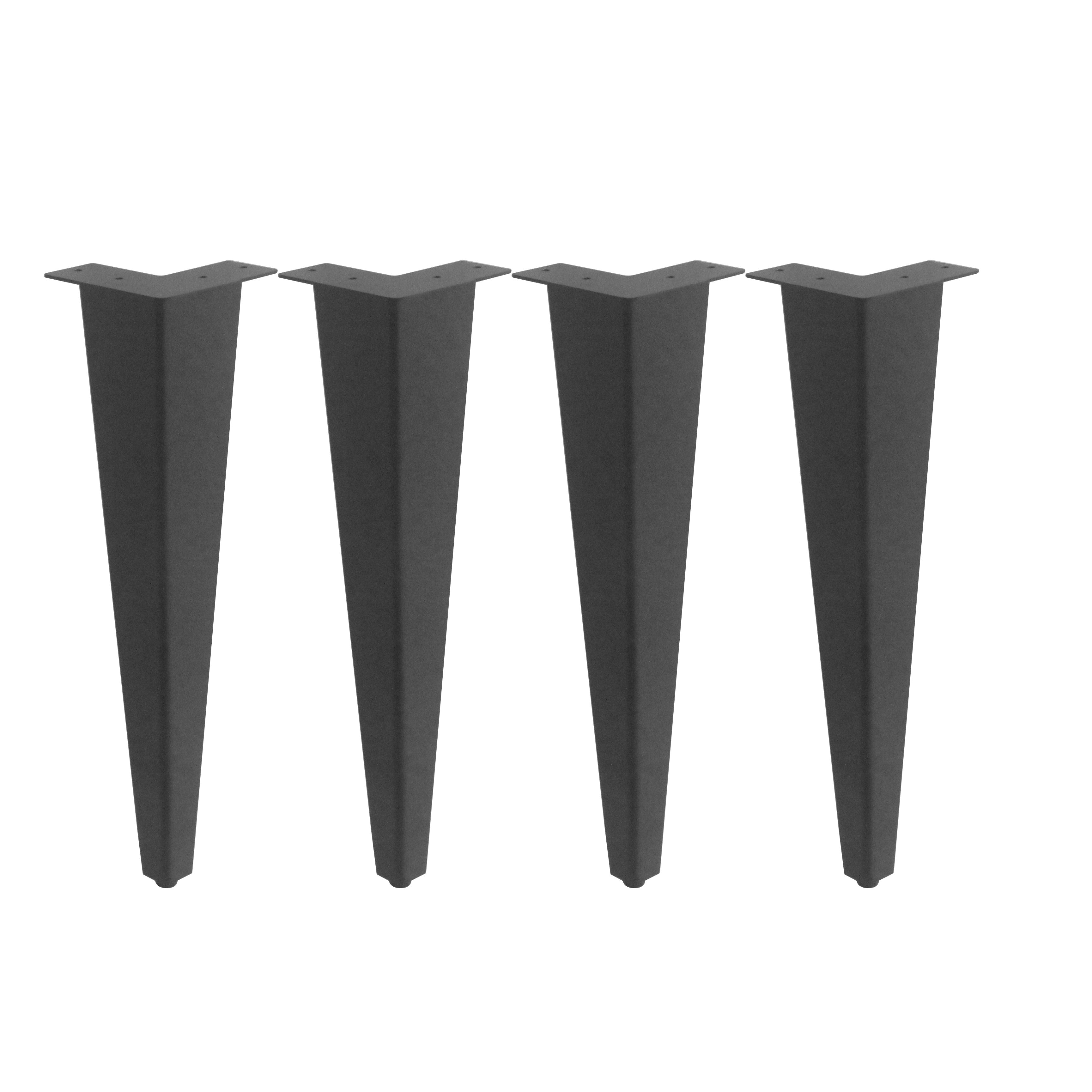 G800412 41cm Black Powder Coated Cone Coffee Table Legs Set of 4 - Modern Furniture Legs for DIY Coffee Table, Side Table, and End Table Projects