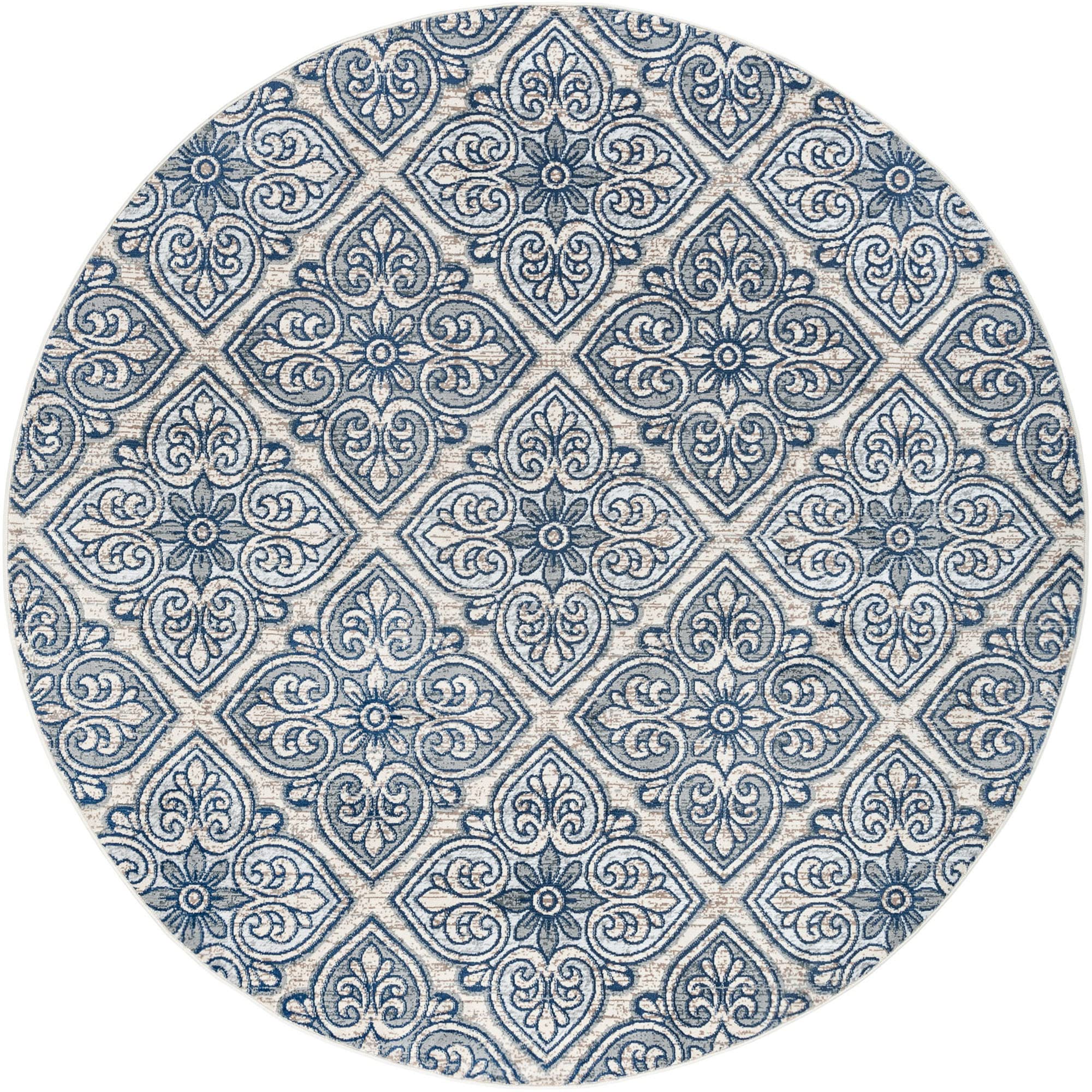 Modern Large 8ft Round Area Rug - Soft Contemporary Carpet for Living Room, Bedroom, Dining Room & Entryway - Non-Slip Kitchen Floor Mat - Perfect for Home Decor & Cozy Spaces