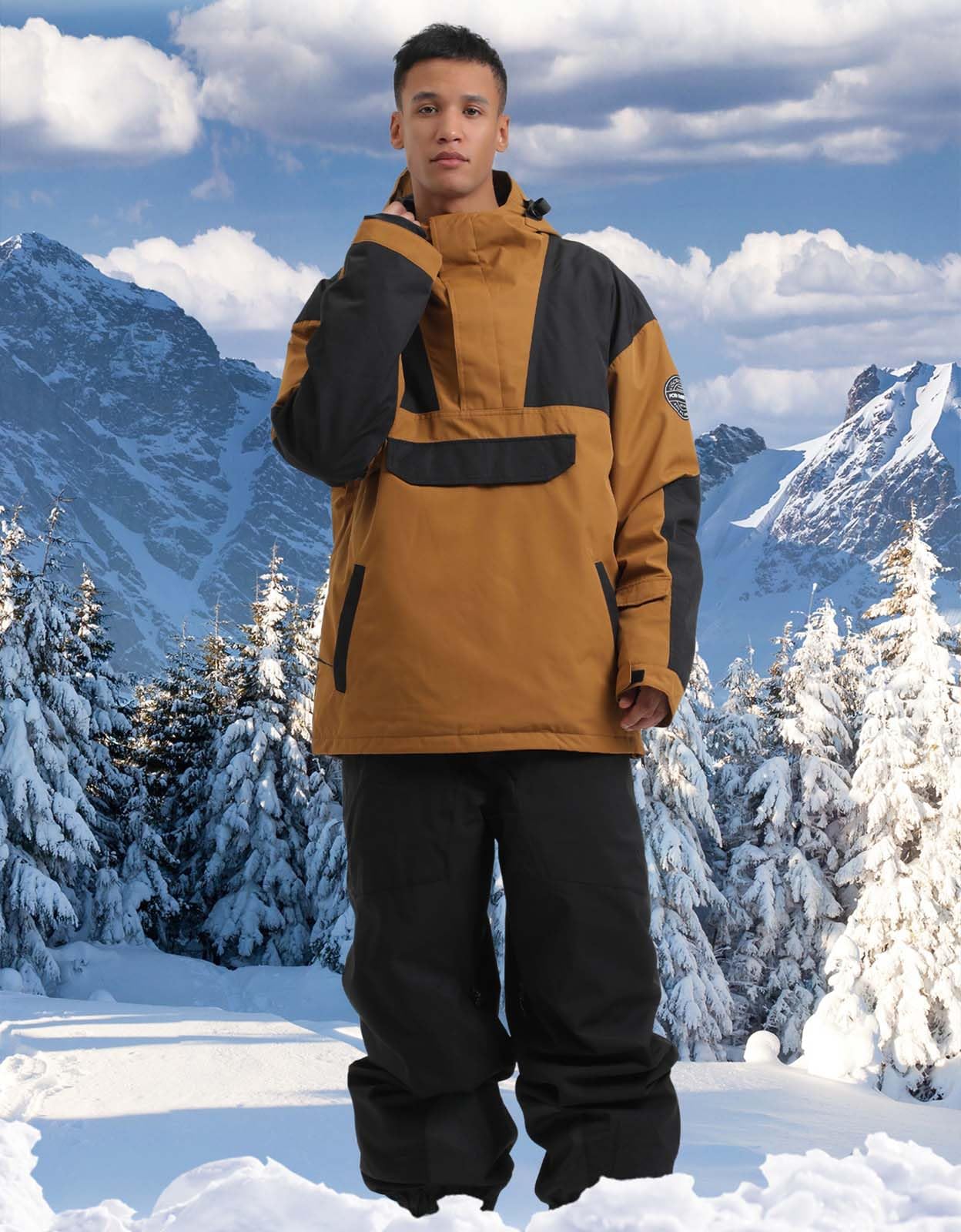 Men's Waterproof Windproof Snowboard Jacket - Ski Pullover Coat for Winter Sports - Warm Insulated Snowboarding Jacket for Skiing, Snowboarding & Outdoor Adventures