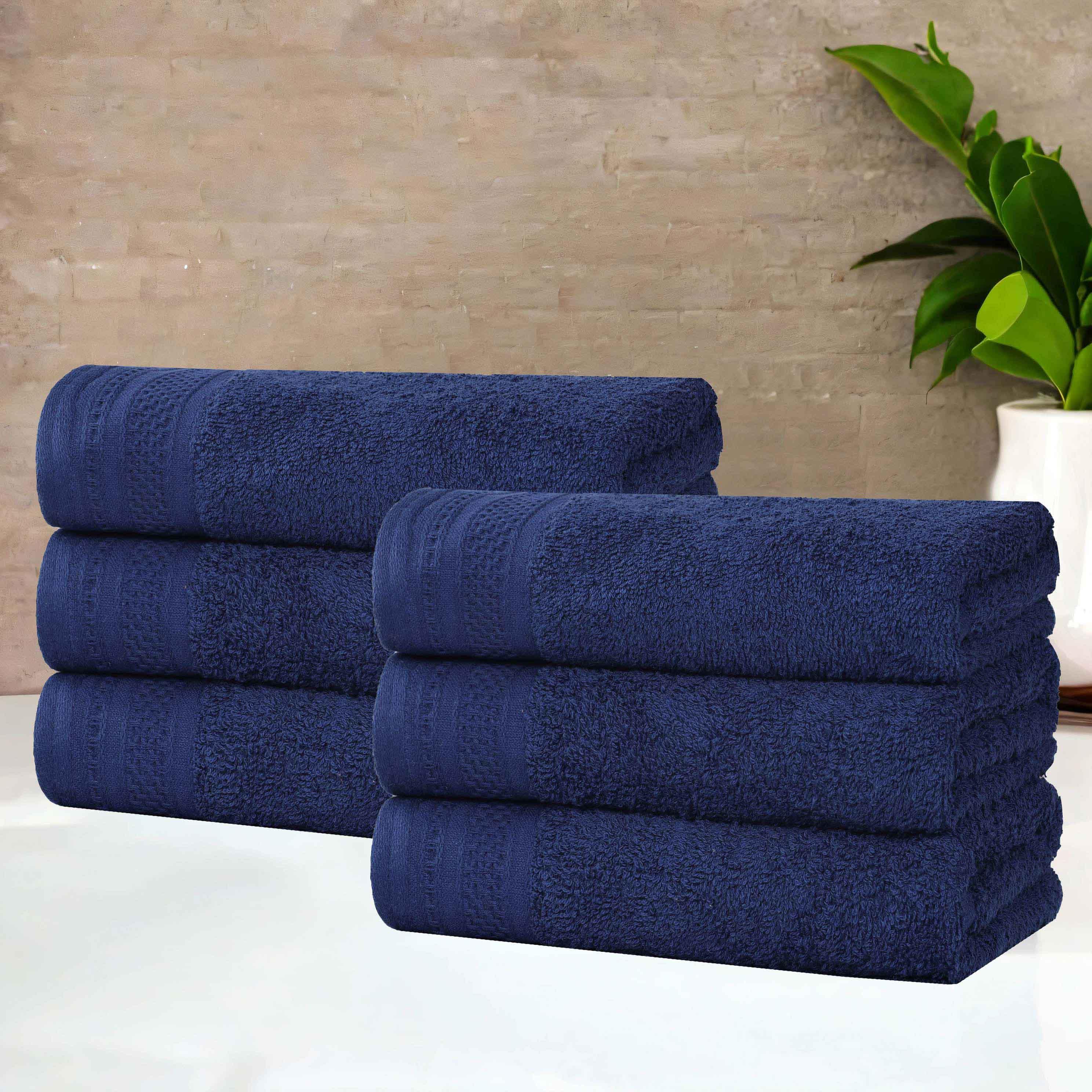 Premium Honeycomb Waffle Weave Cotton Hand Towels Set of 6 - Soft Absorbent Bath & Kitchen Towels for Guest Bathroom, Spa, Luxury Hotel Decor