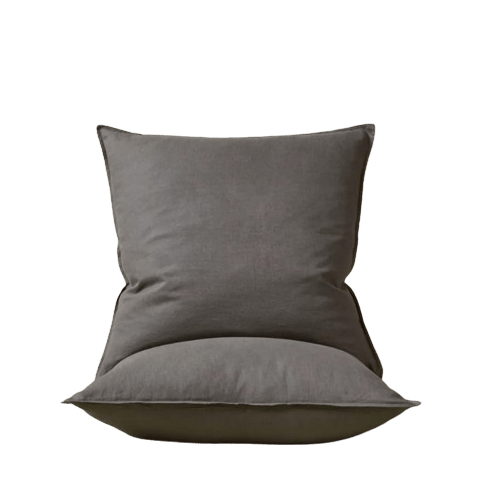 Premium Ravello Linen Euro Pillowcase Set - Charcoal Gray - 100% Natural Breathable Fabric for Bedroom Decor & Luxury Hotel Style Bedding