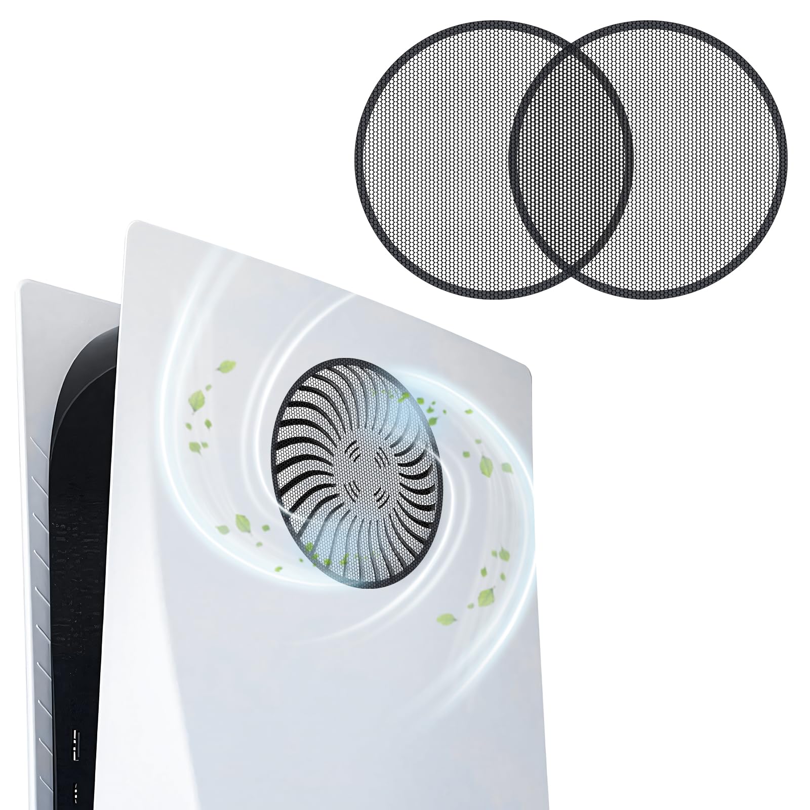 Qoosea 2-Pack PS5 Fan Dust Filter - Breathable & Easy to Install Dust-Proof Mesh for PS5 Cooling System | Gaming Accessories for Enhanced Console Protection & Performance | Perfect for Dusty Environments & Long Gaming Sessions