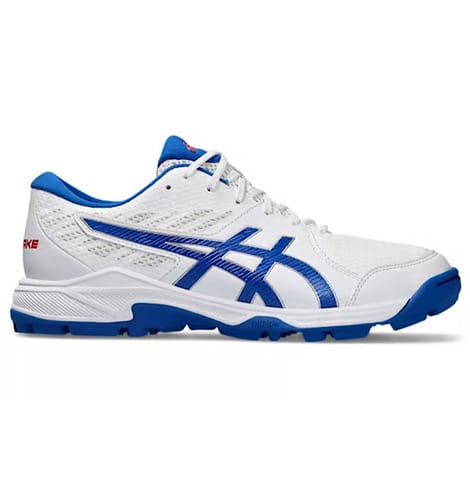 ASICS Gel-Peake 2 Cricket Shoes for Men - White/Tuna Blue - Lightweight Comfort & Traction - Perfect for Cricket Matches & Training Sessions