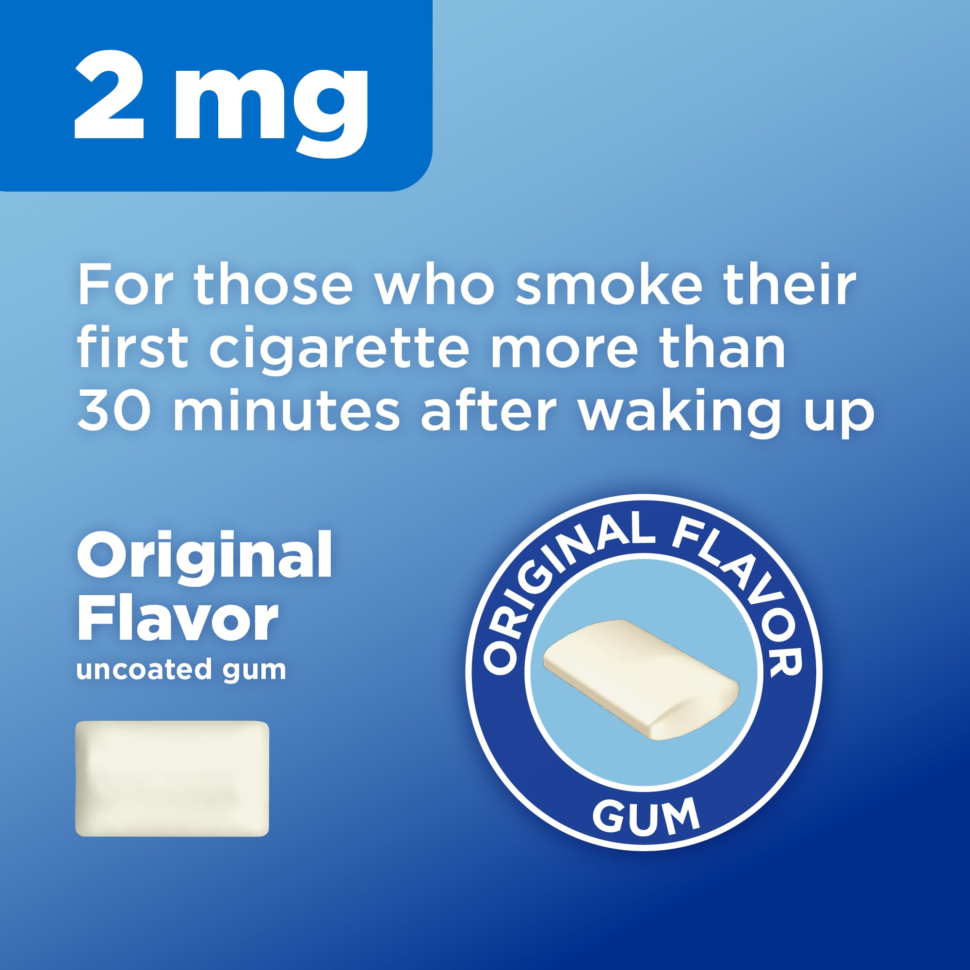 Amazon Basic Care Uncoated Nicotine Polacrilex Gum 2 mg, Original Flavor - 310 Count Stop Smoking Aid for Craving Relief & Smoking Cessation | Perfect for Office, Travel & Home Use