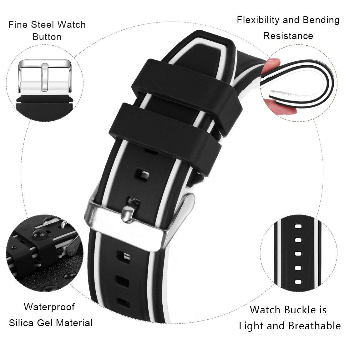 Compatible with Apple Watch Bands 49mm 42mm - Silicone Sport Strap for iWatch Series 10/9/8/7/6/5/4/3 Ultra 2 SE - Durable Rubber Watch Band for Men Women - Perfect for Swimming, Running & Daily Wear