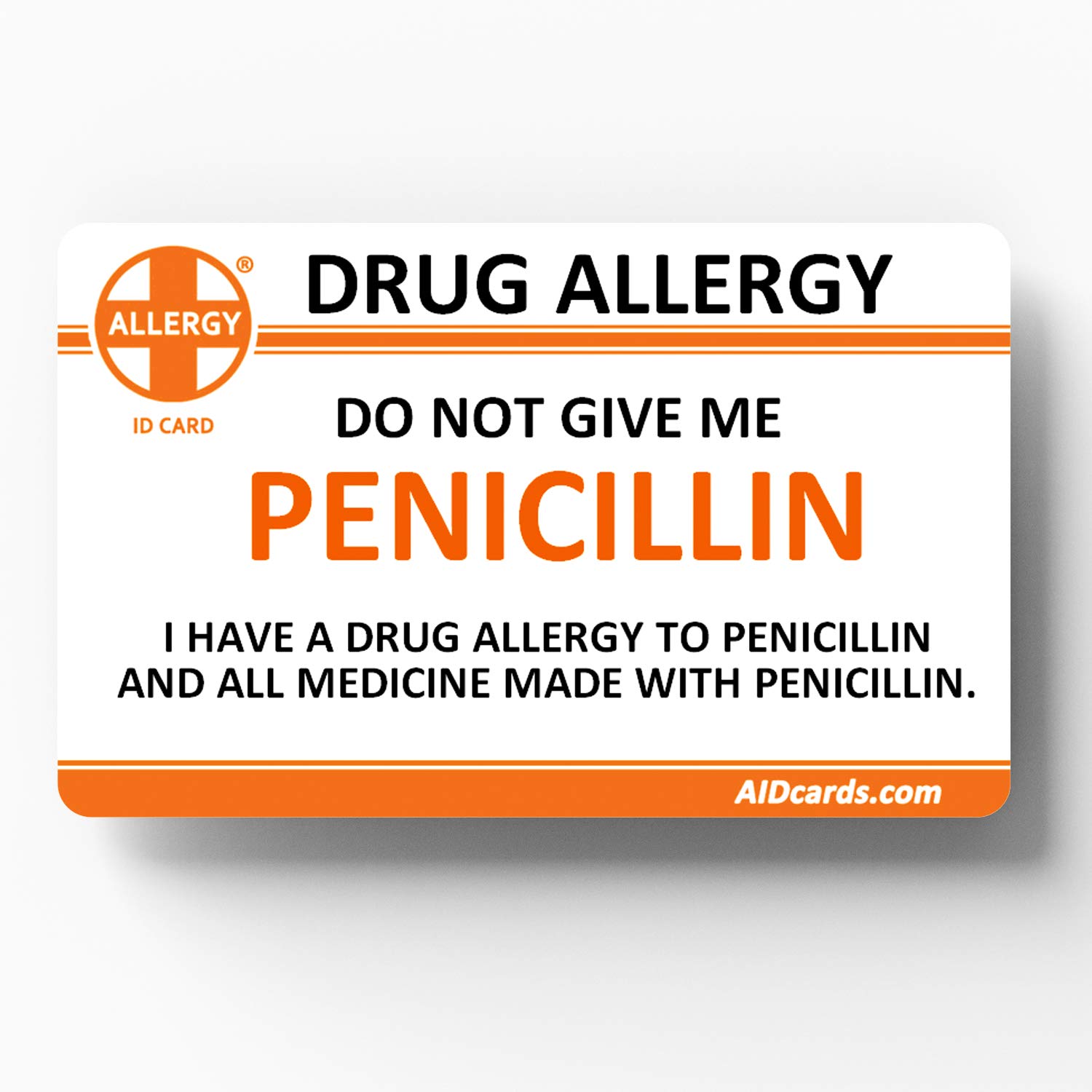 Penicillin Allergy ID Card - Medical Alert Card for Allergic Reactions & Emergency Situations | Essential for Travel, School & Healthcare Visits