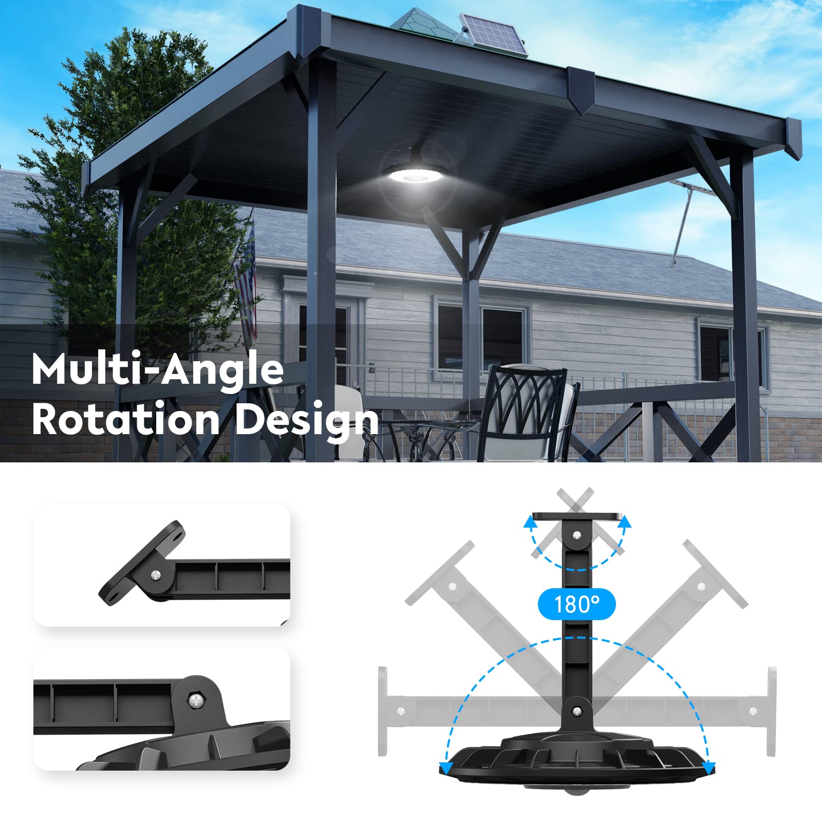 3000LM Solar Shed Light with Motion Sensor - Waterproof Outdoor Solar Lights for Barn, Patio, Chicken Coop - 5 Modes (2 All-Day Lighting) & Dimmable Remote - Perfect for Garage, Gazebo, Backyard & Pathway Lighting