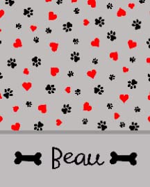 Personalized Dog Blanket Paws Name and Love Heart2