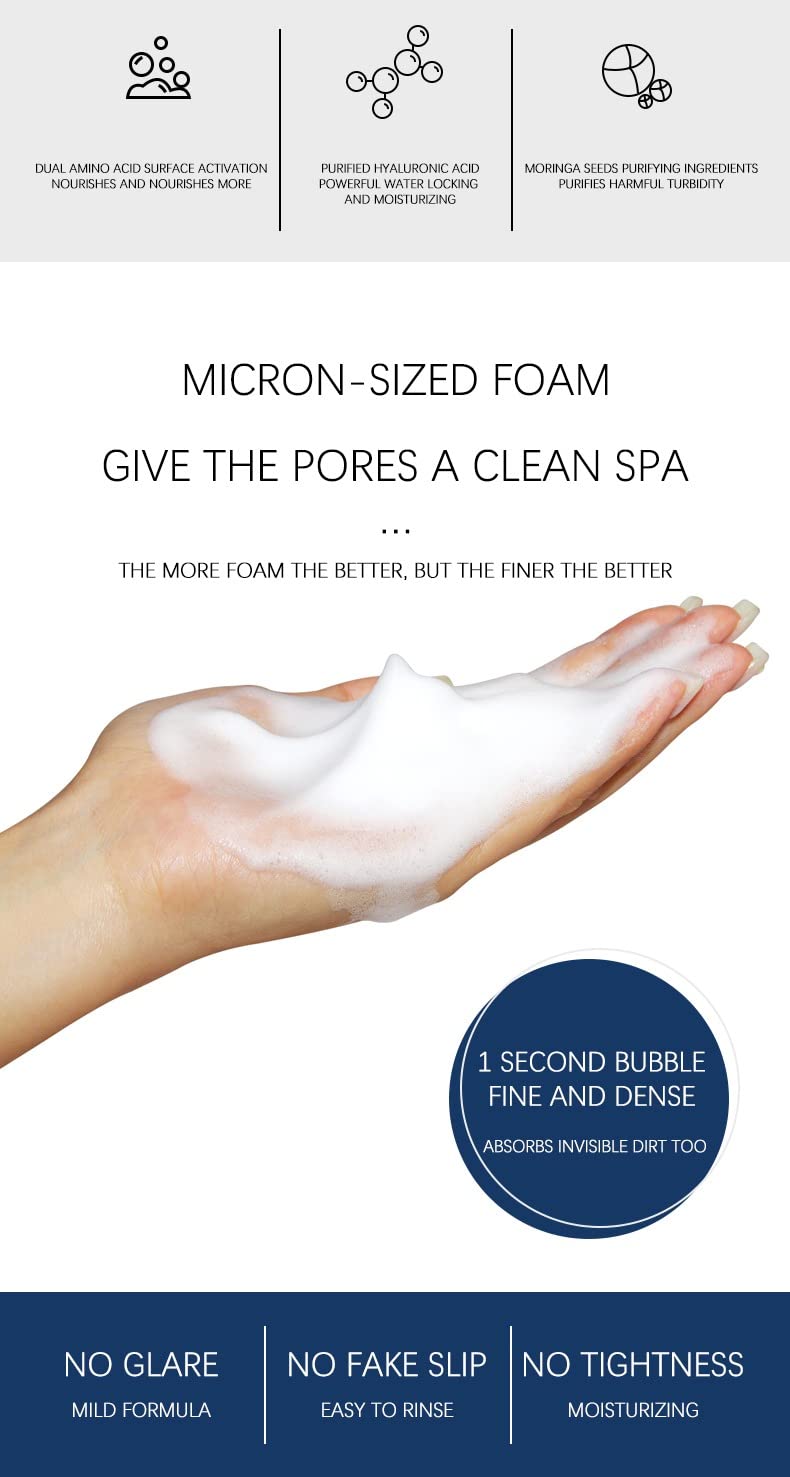 Rose Foam Cleanser & Makeup Remover - Hydrating Aloe Vera Face Wash with Rose Repair, Cruelty-Free & Vegan - Perfect for Sensitive Skin & Daily Skincare Routine