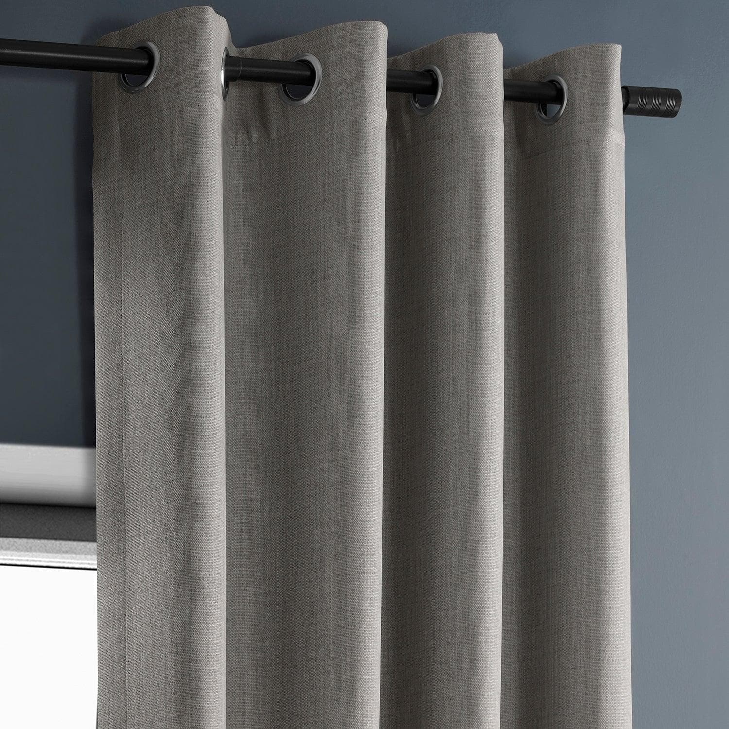 Textured Faux Linen Blackout Curtains with Clay Grommet - Thermal Insulated Window Drapes for Bedroom, Living Room & Home Decor