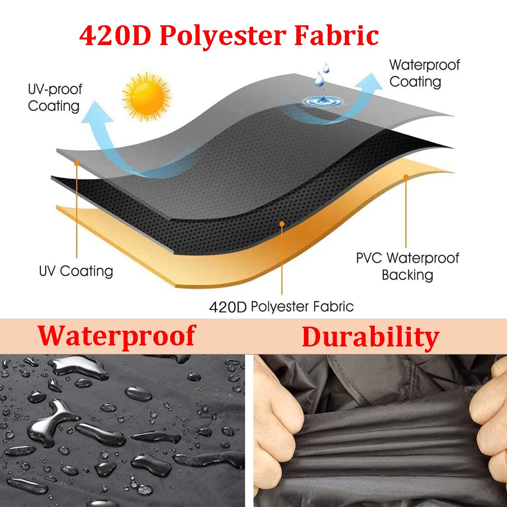 Outdoor Square Patio Heater Cover - Waterproof Windproof Heavy Duty Oxford Fabric with Zipper (87