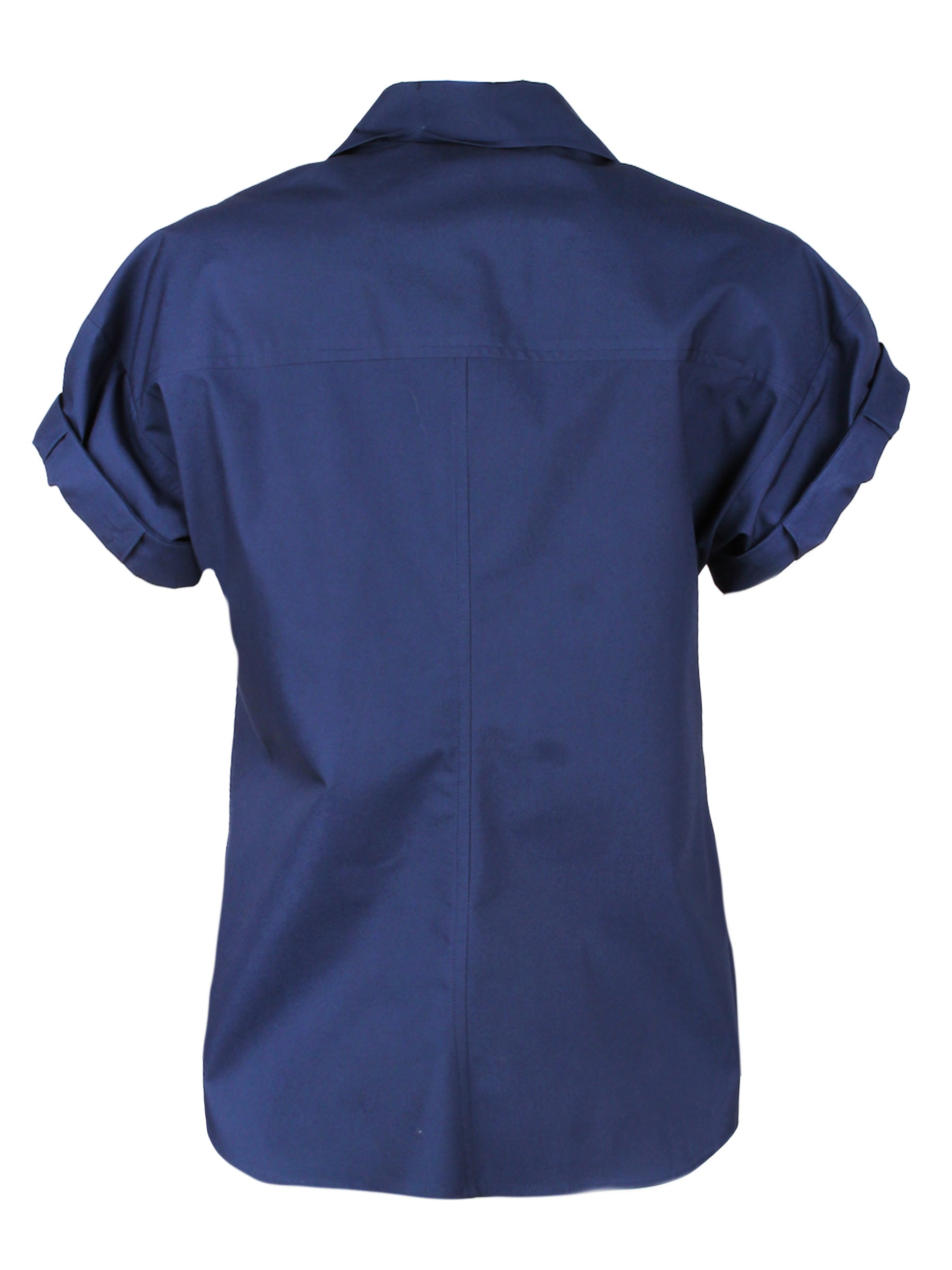 Men's Roll Sleeve Camp Shirt - Blue Voile Stripe Casual Button Down Shirt for Summer Outdoor Activities & Beach Vacations