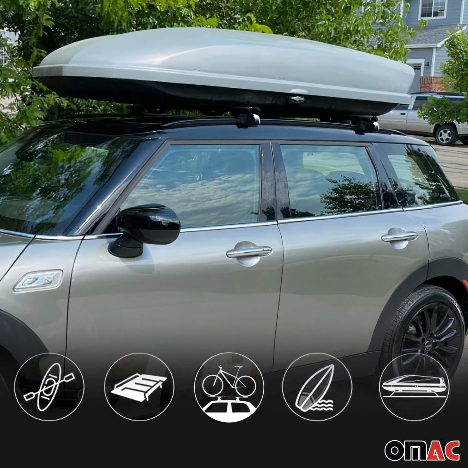 OMAC Lockable Roof Rack Cross Bars for Acura MDX 2022-2025 - Gray 2Pcs - Heavy Duty Luggage Carrier for SUVs - Perfect for Road Trips, Camping & Outdoor Adventures