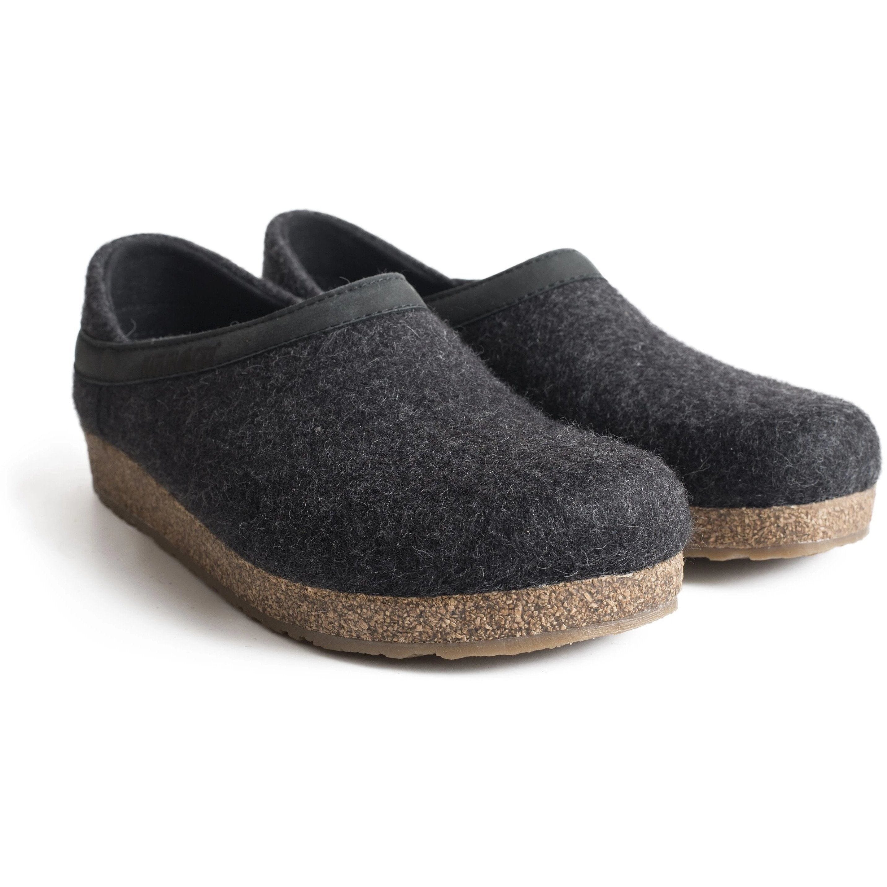 HAFLINGER GZH Unisex Clogs - Comfortable Wool Felt Slippers for Men & Women - Perfect for Home, Office & Indoor Use