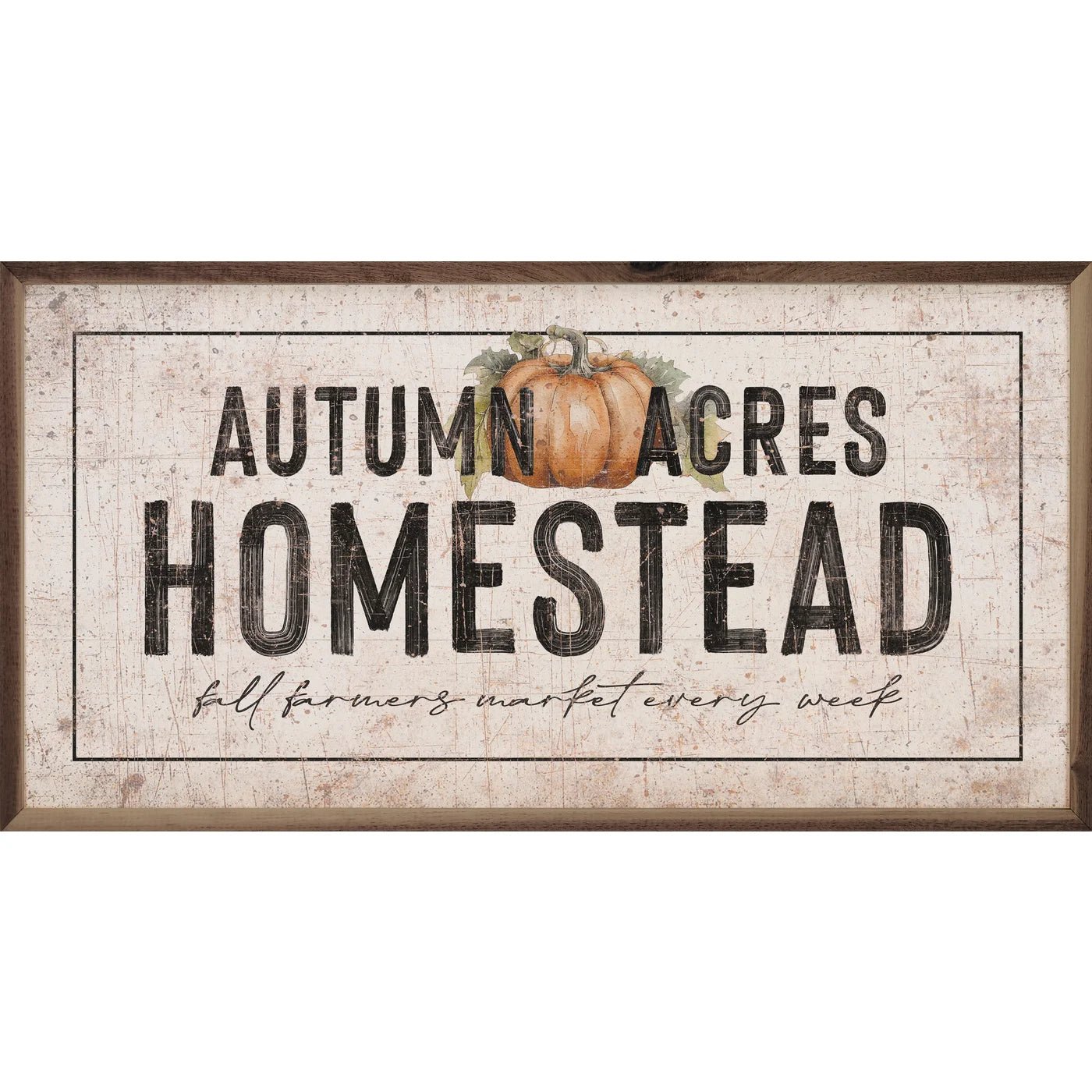 Autumn Acres Homestead Wood Framed Print - Rustic Farmhouse Wall Art Decor for Living Room, Bedroom & Office